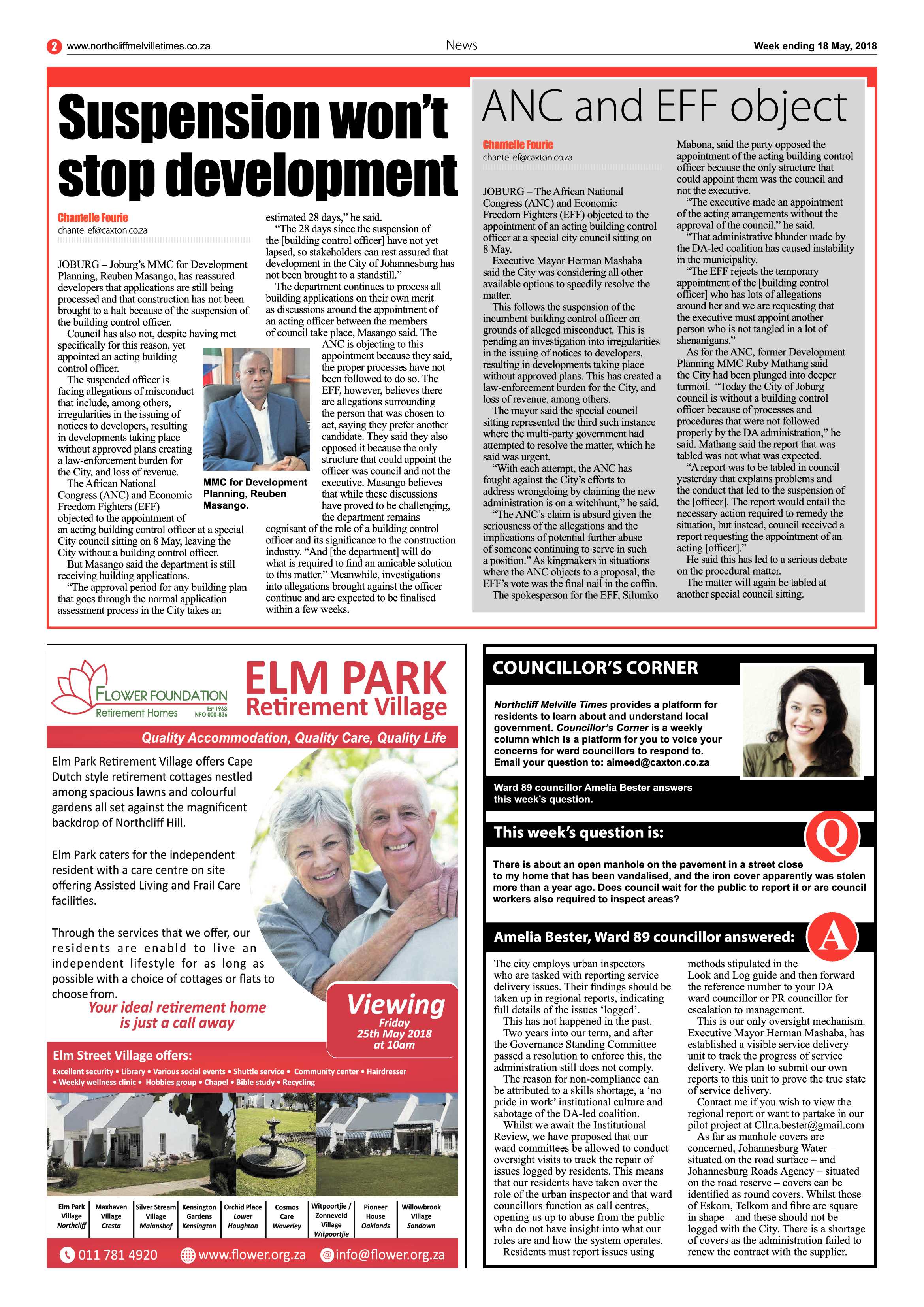 Northcliff Melville Times 18 May 2018 page 2