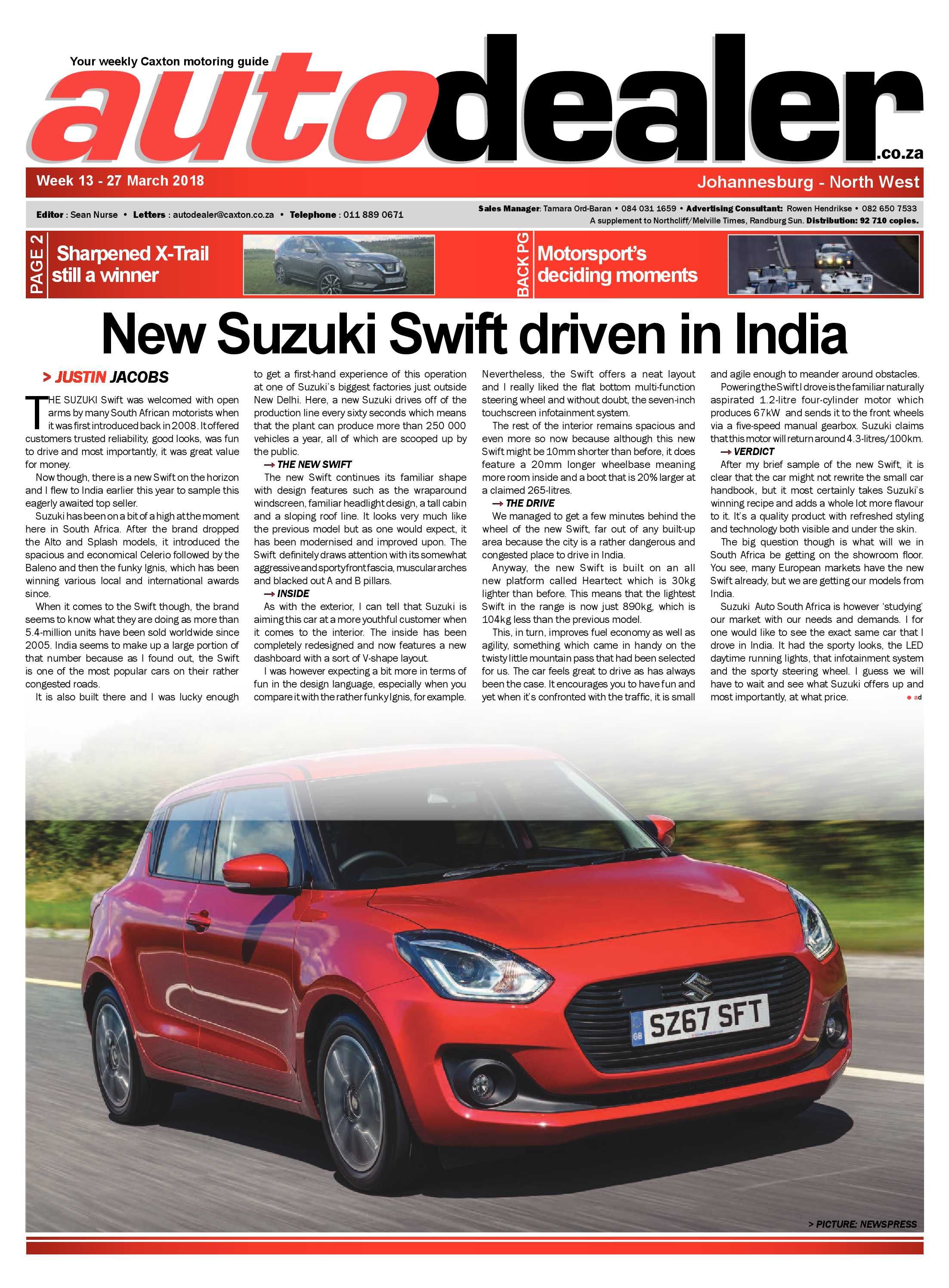 Autodealer North West 13-27 March, 2018 page 1