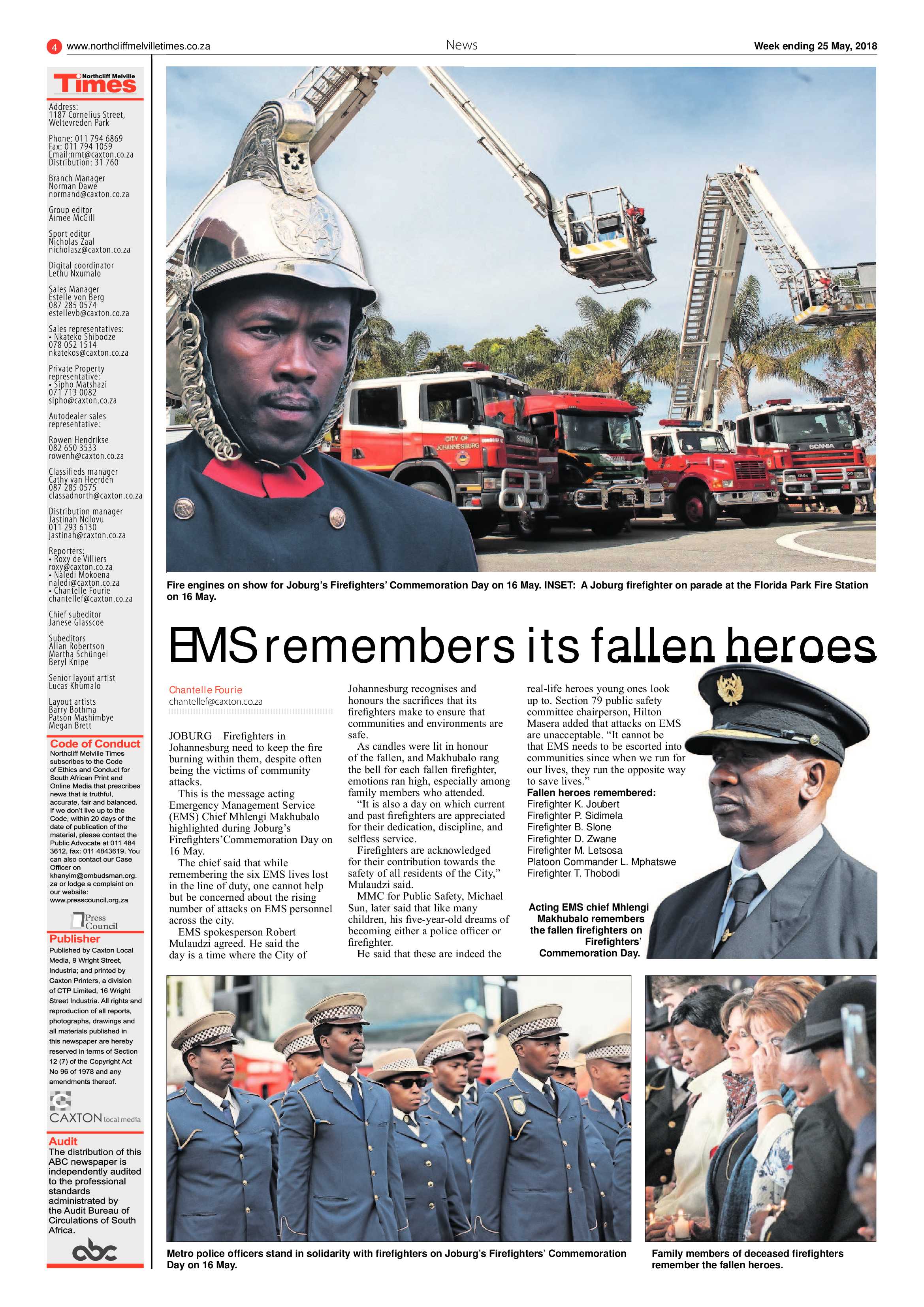 Northcliff Melville Times 25 May 2018 page 4