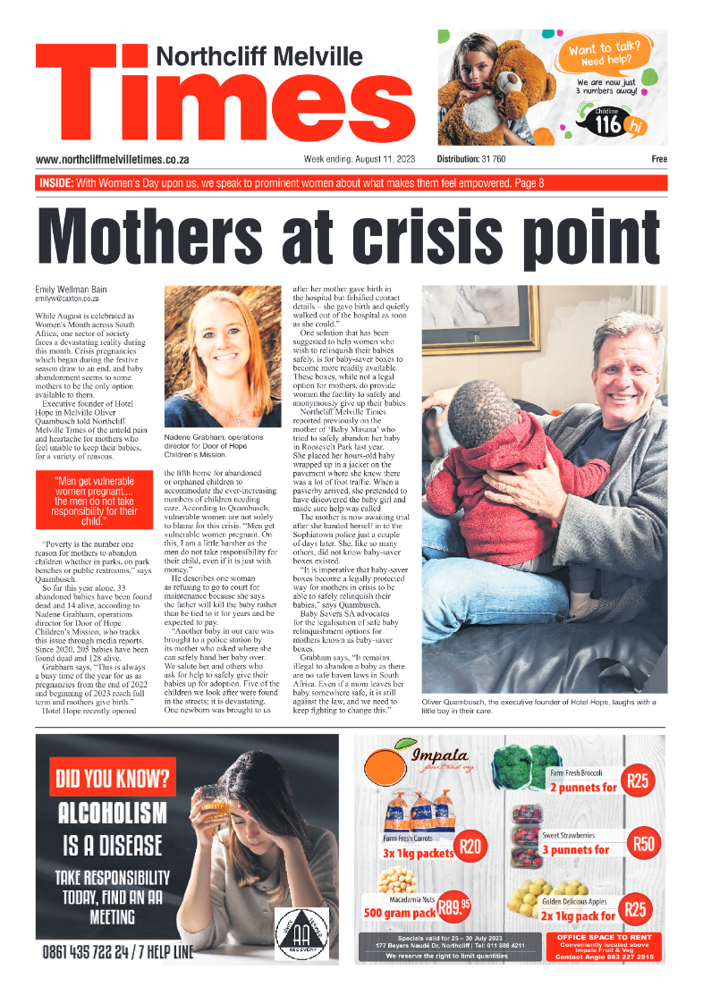 Northcliff Melville Times 11 August 2023 page 1