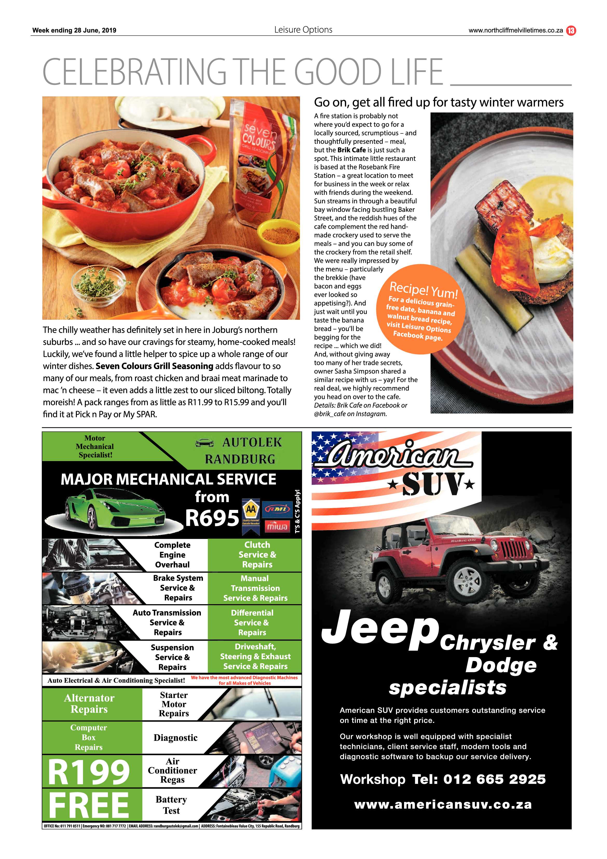 Northcliff Melville Times 28 June, 2019 page 13