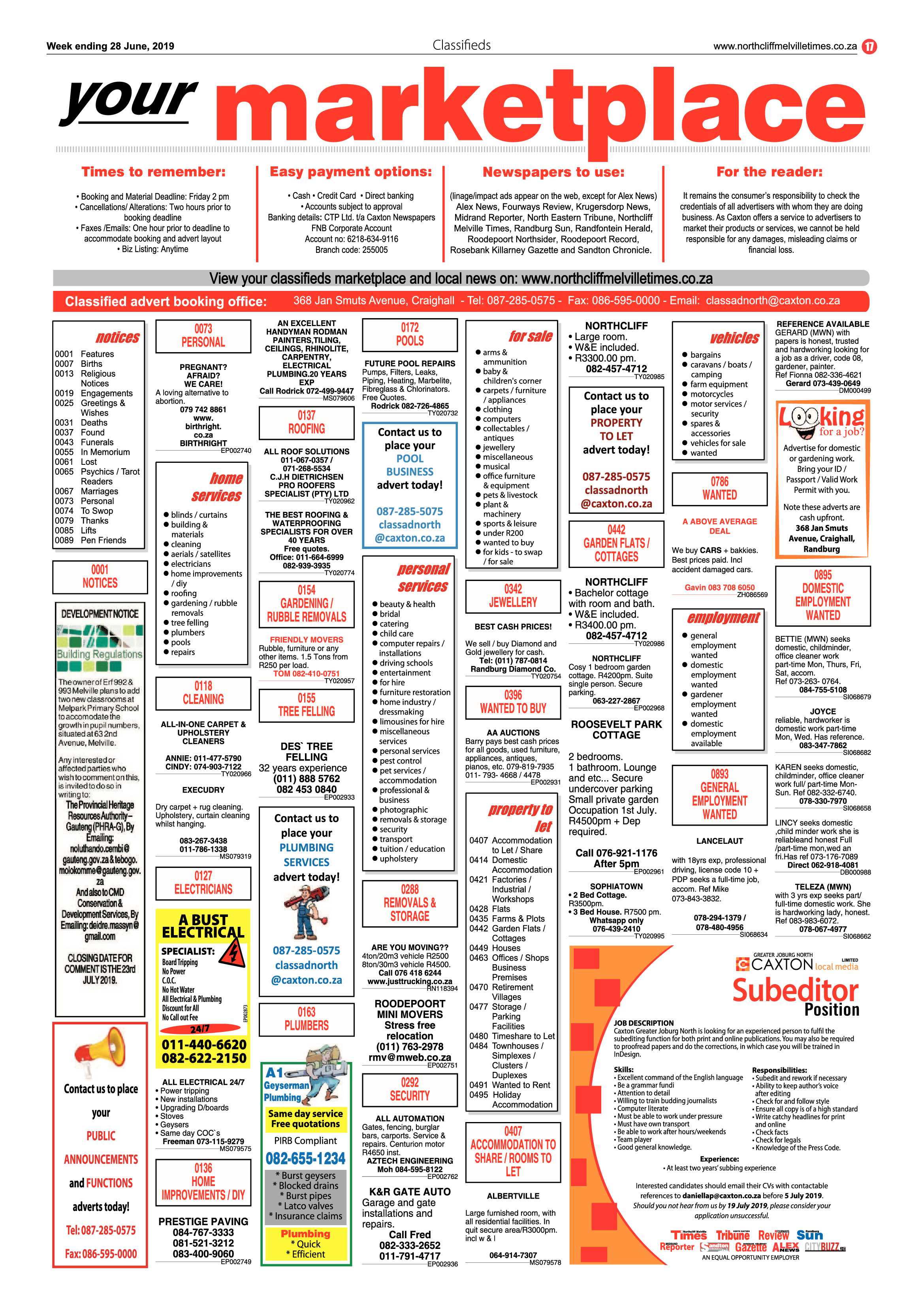 Northcliff Melville Times 28 June, 2019 page 17