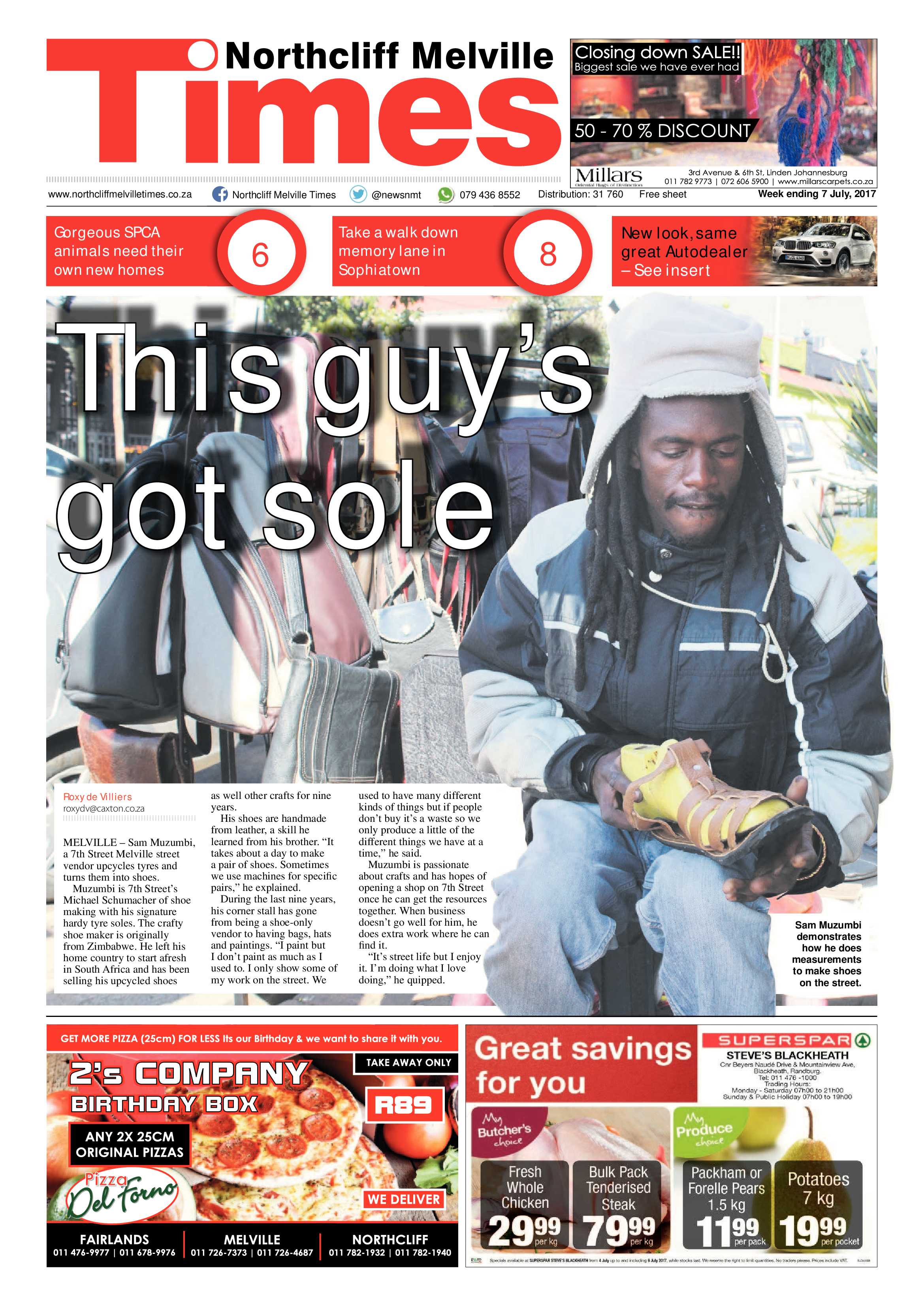 Northcliff Melville Times 7 July 2017 page 1