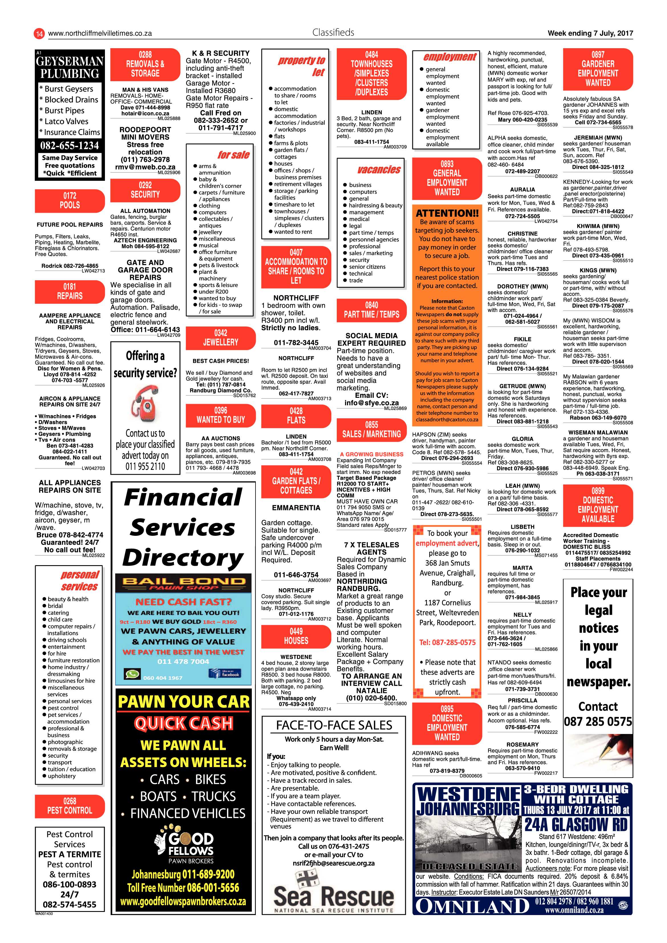 Northcliff Melville Times 7 July 2017 page 14
