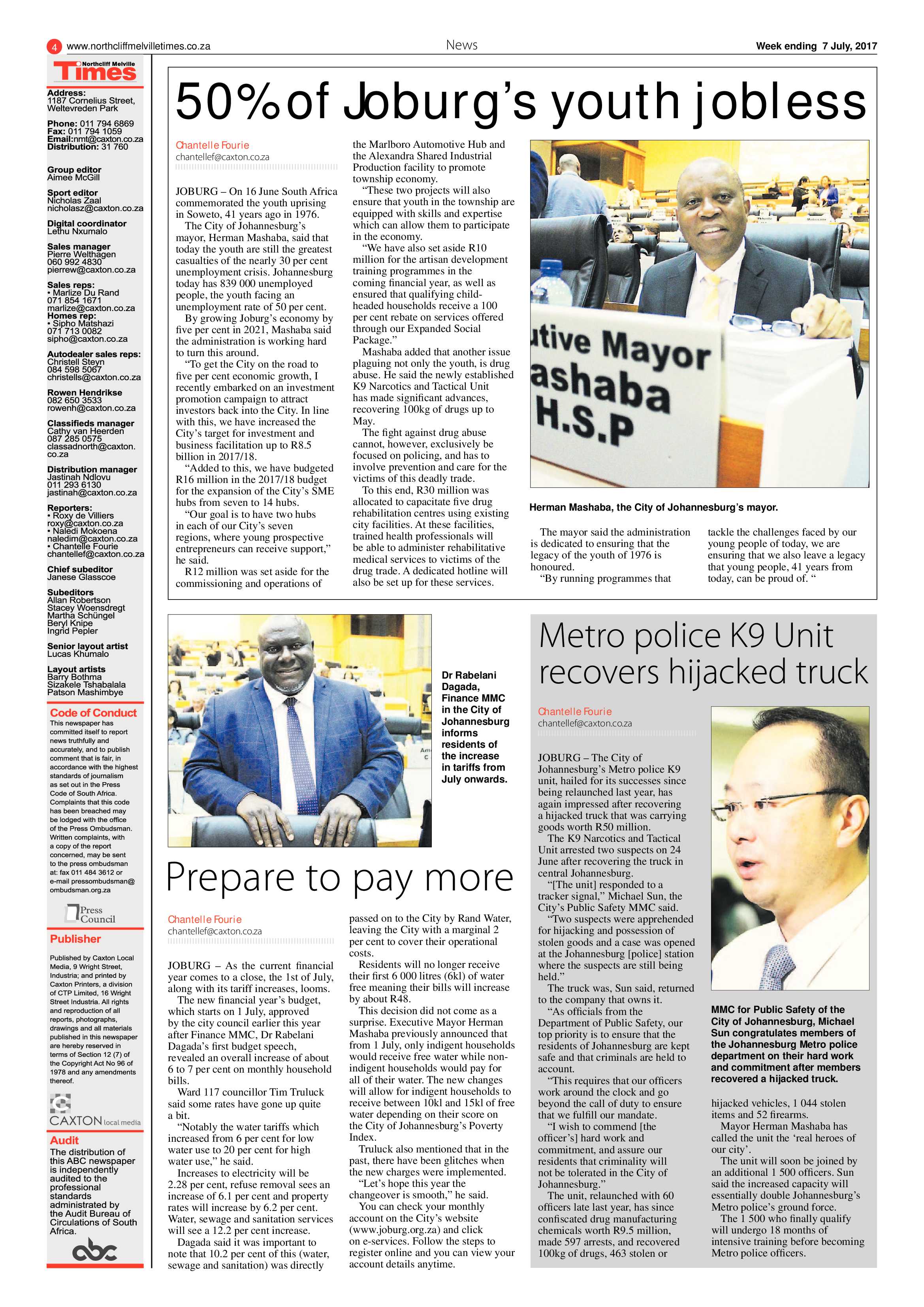 Northcliff Melville Times 7 July 2017 page 4