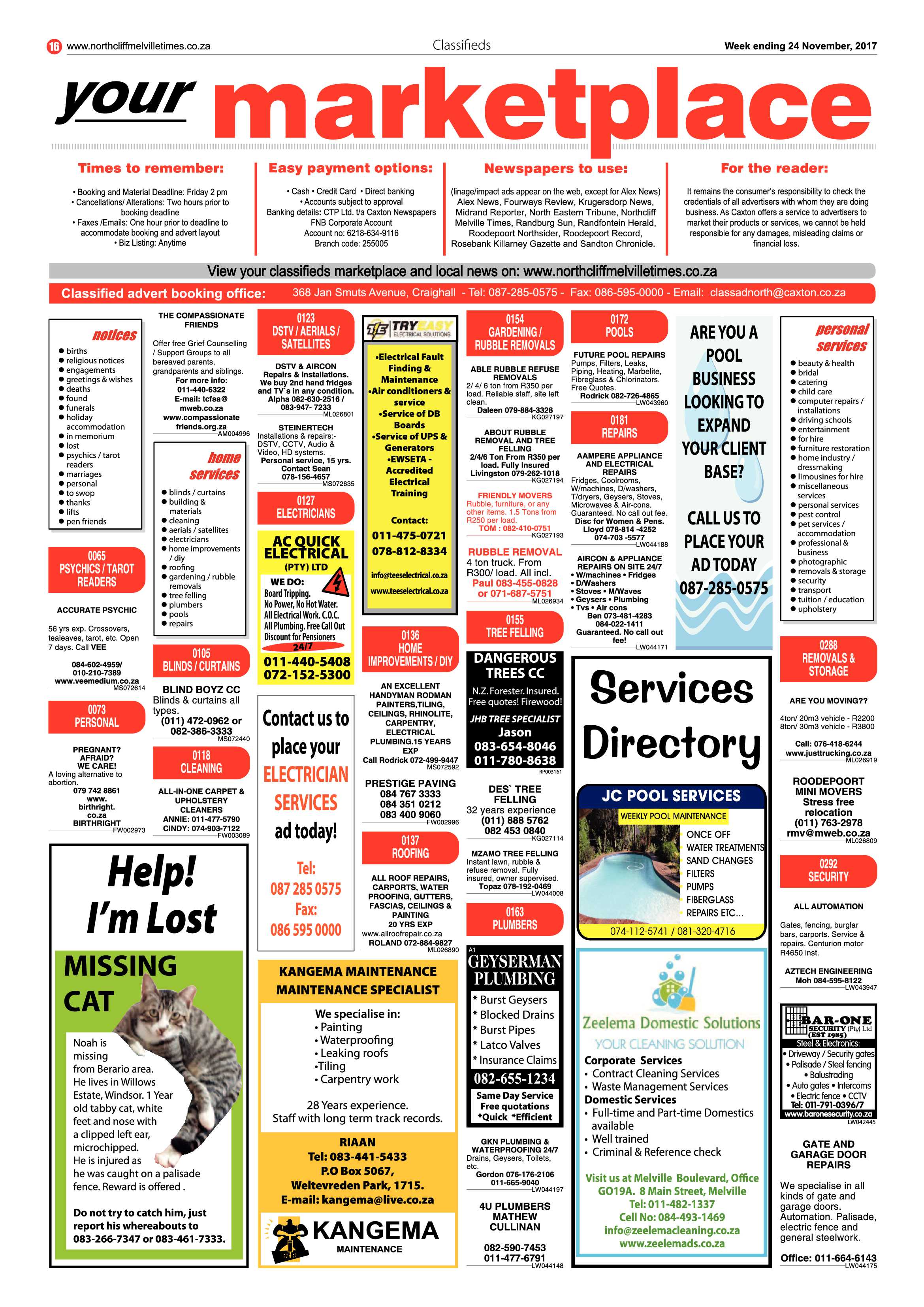 Northcliff Melville Times 24 November, 2017 page 16
