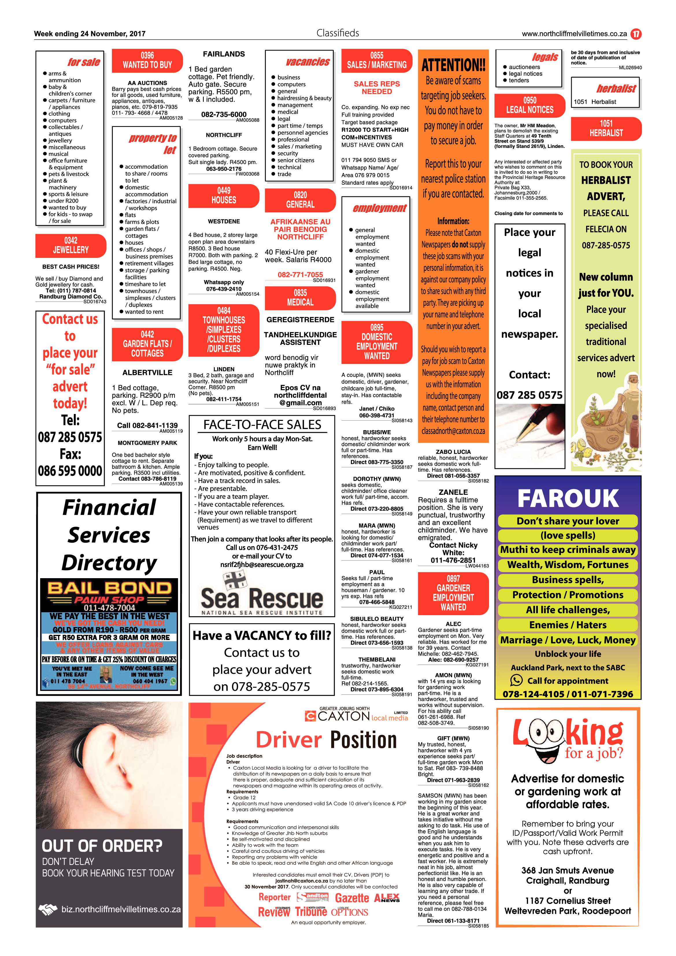 Northcliff Melville Times 24 November, 2017 page 17