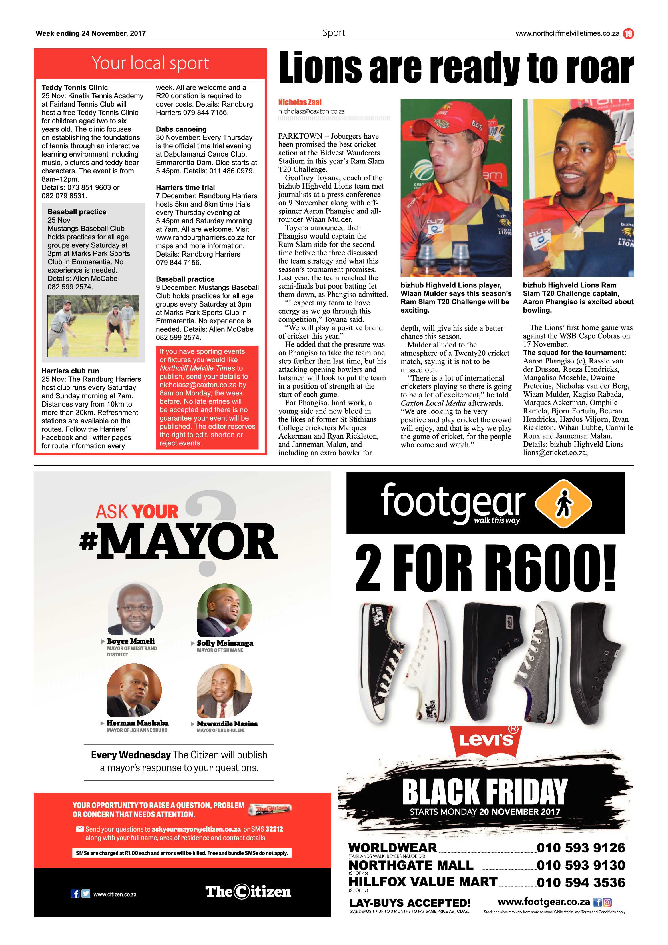 Northcliff Melville Times 24 November, 2017 page 19