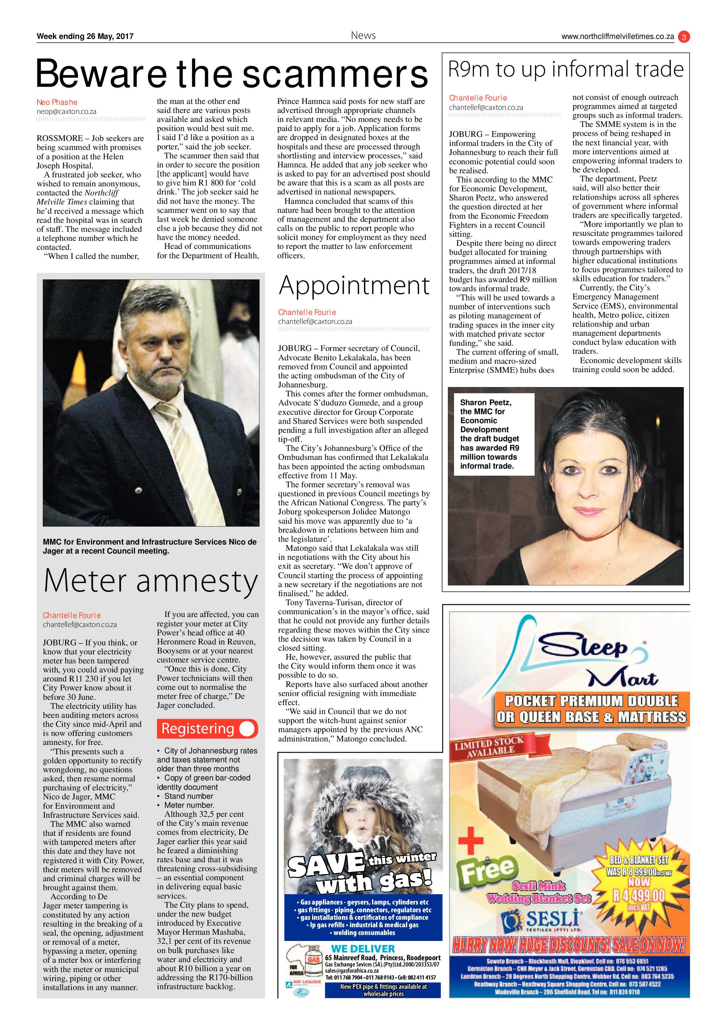 Northcliff Melville Times 28 May 2017 page 3