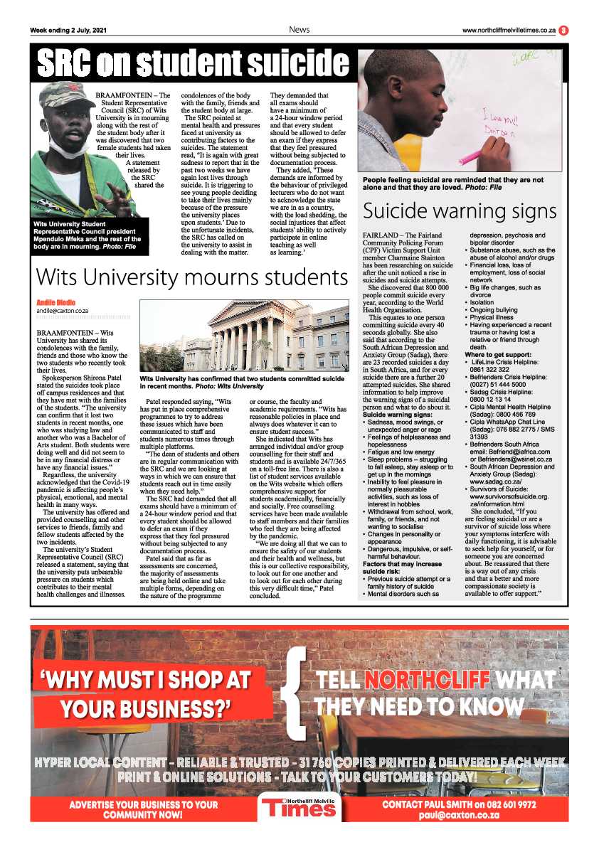 Northcliff Melville Times 02 July 2021 page 3