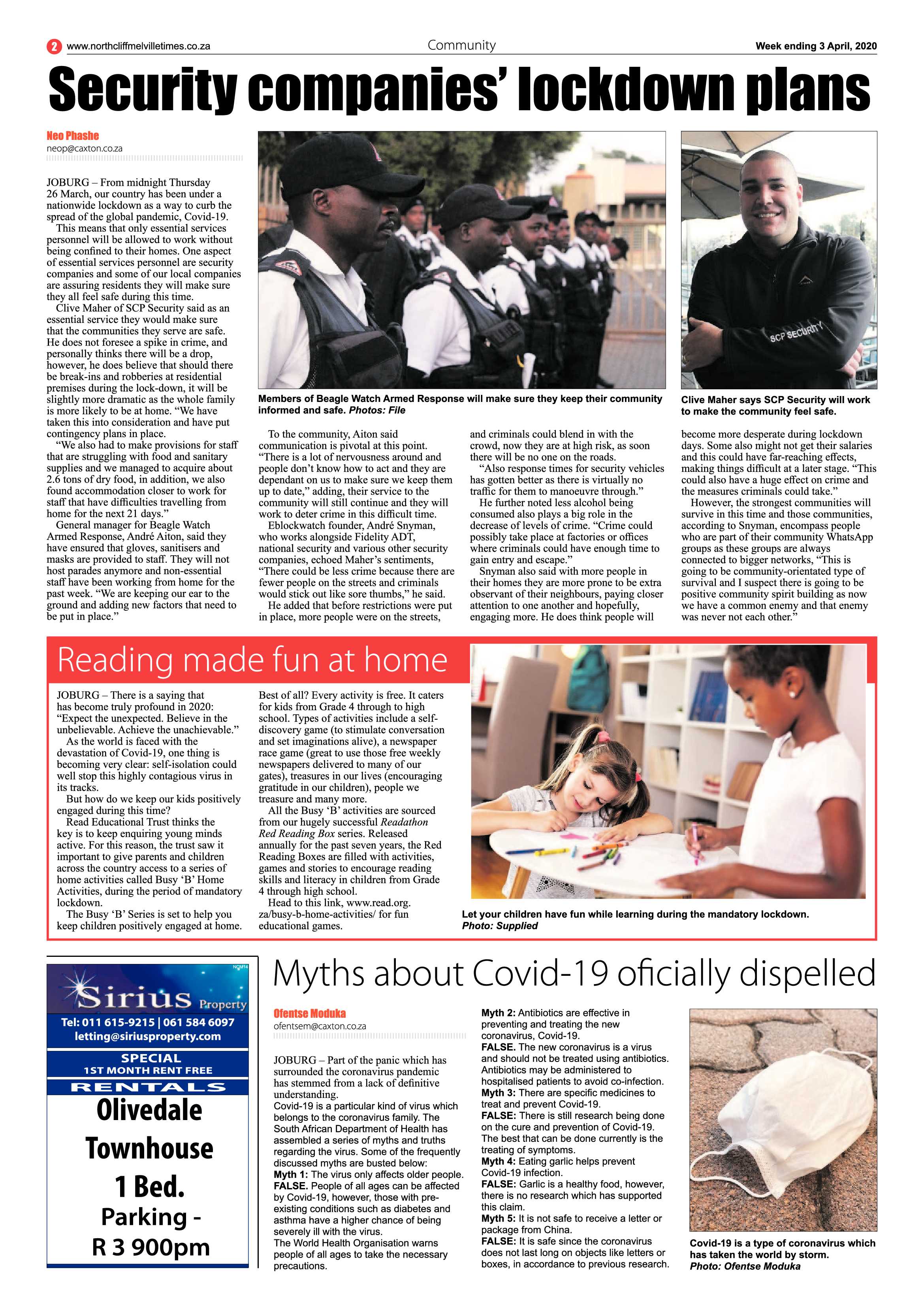 Northcliff Melville Times 03 April 2020 page 2