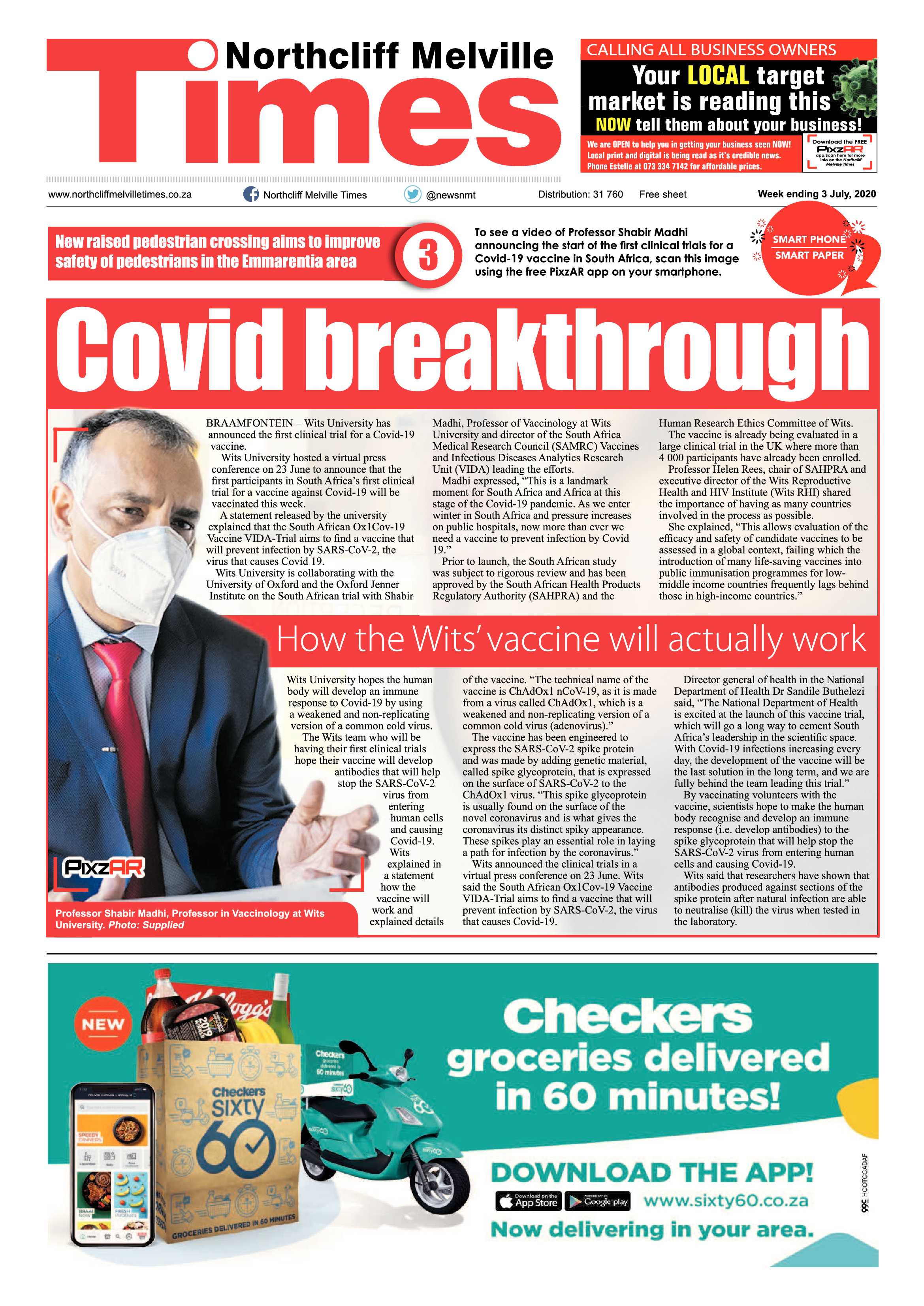 Northcliff Melville Times 3 July 2020 page 1