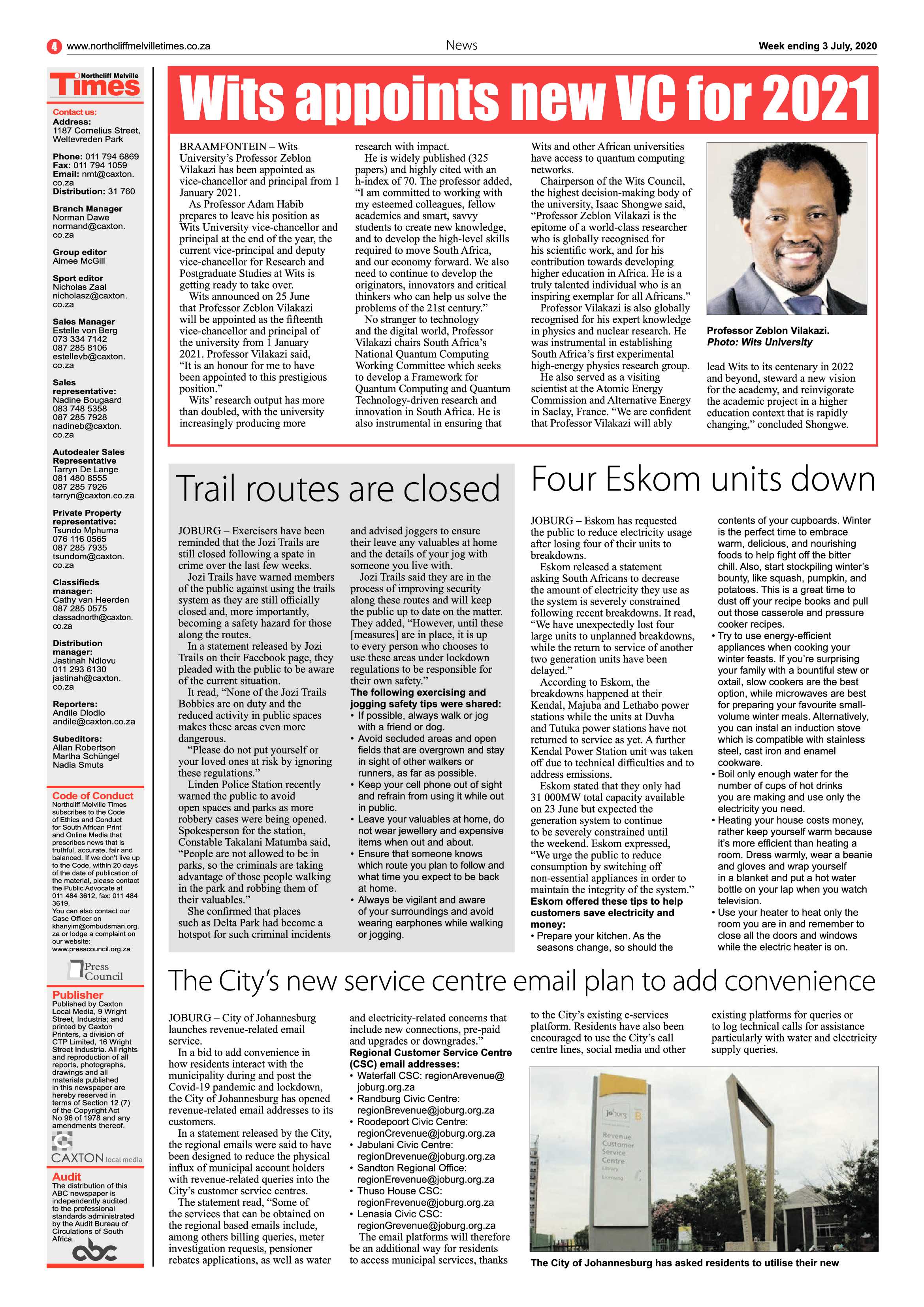 Northcliff Melville Times 3 July 2020 page 4