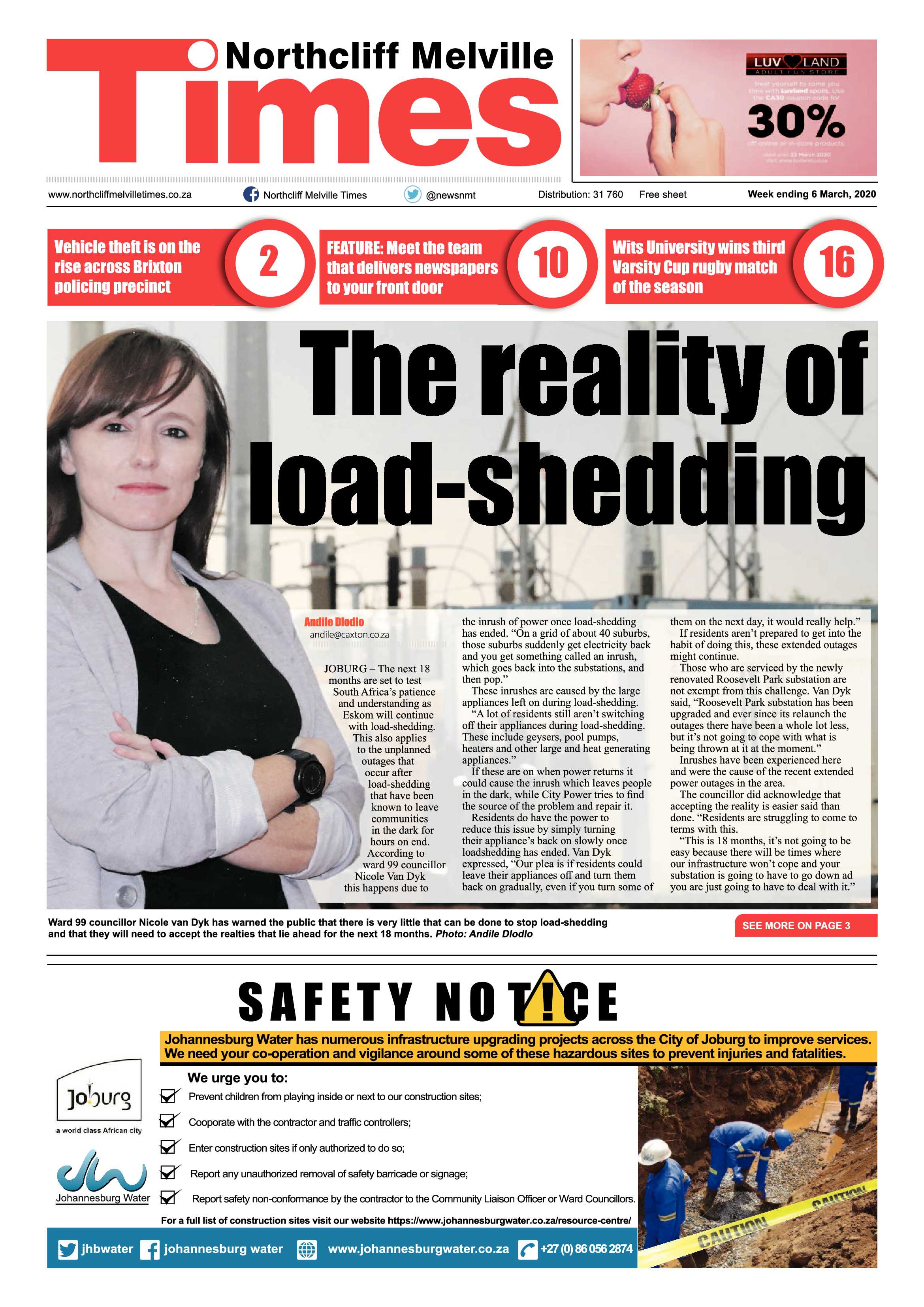 Northcliff Melville Times 06 March 2020 page 1