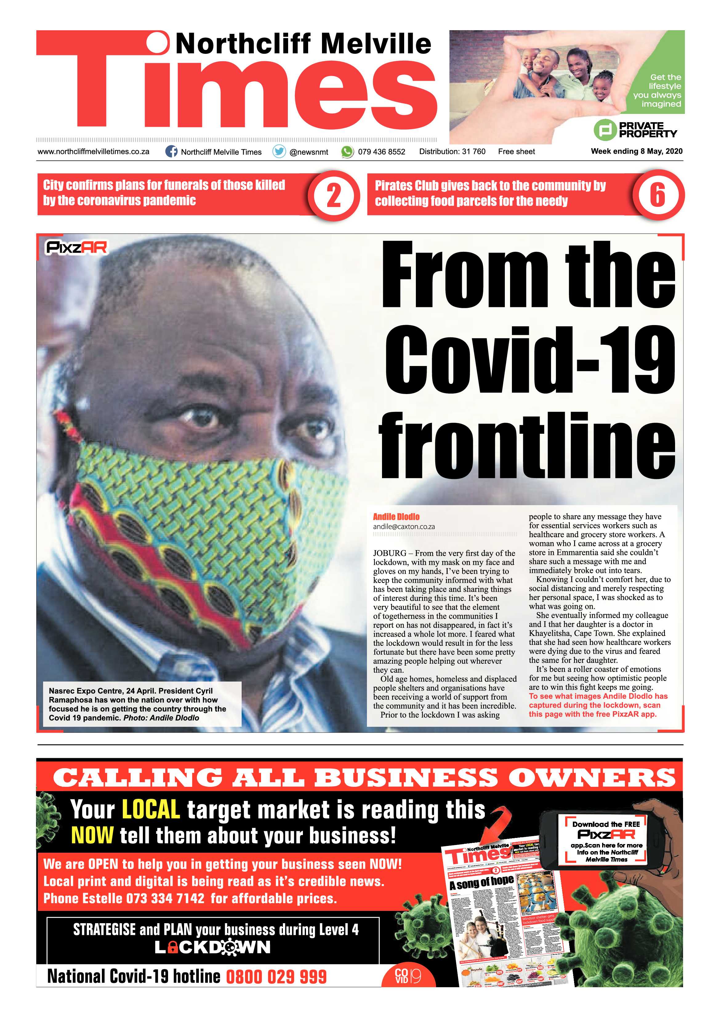 Northcliff Melville Times 08 May 2020 page 1