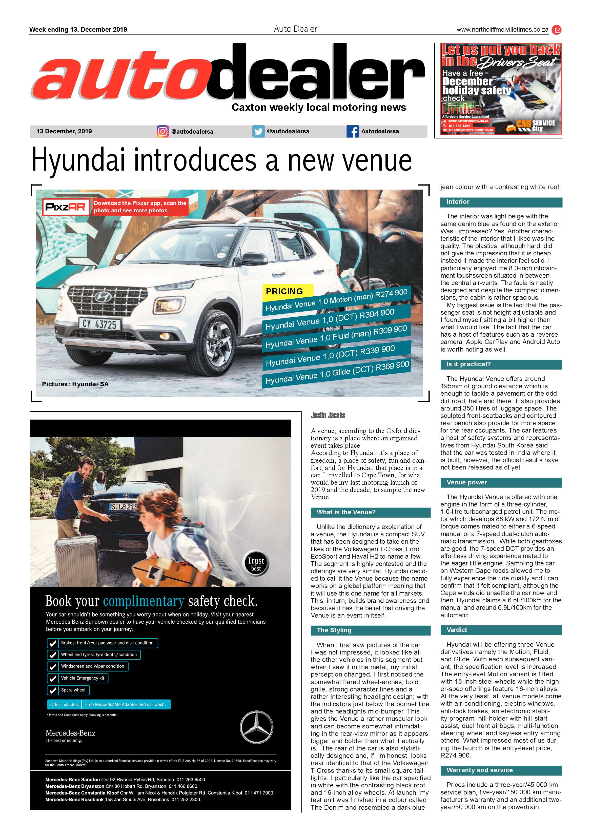 Northcliff Melville Times 09 December 2019 page 12