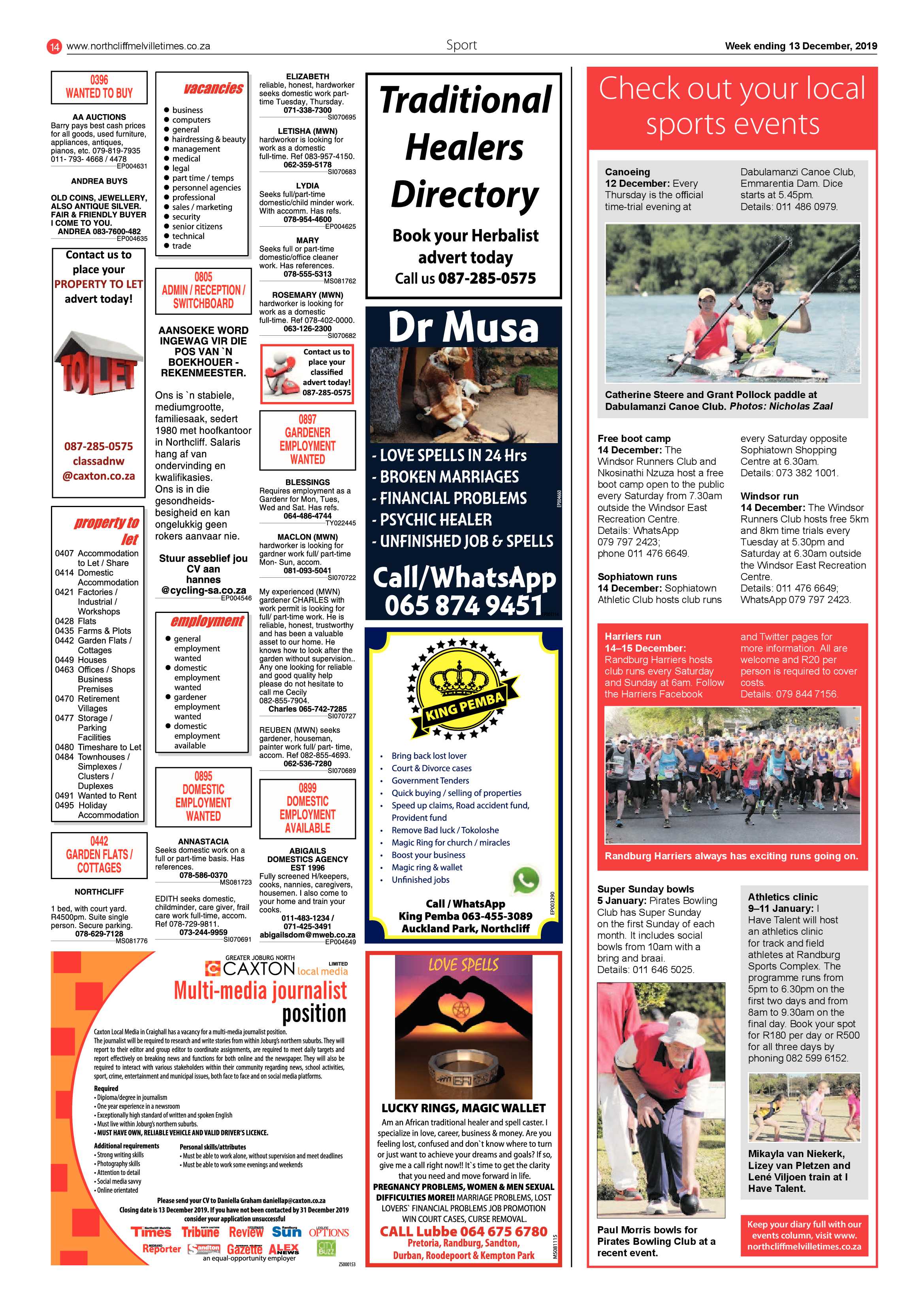Northcliff Melville Times 09 December 2019 page 14