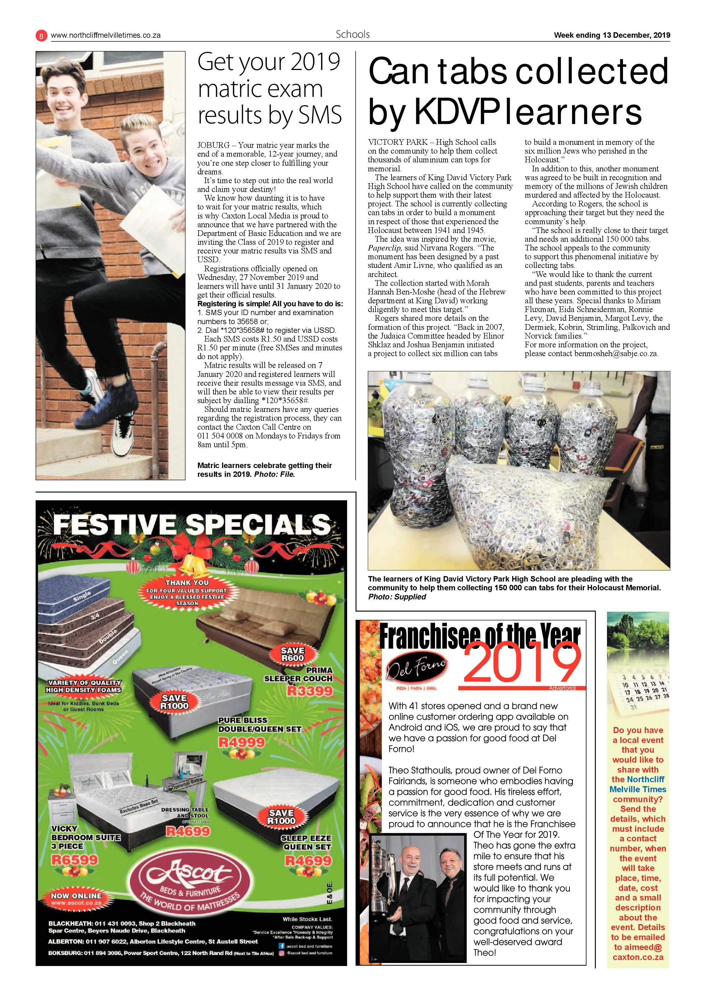 Northcliff Melville Times 09 December 2019 page 8