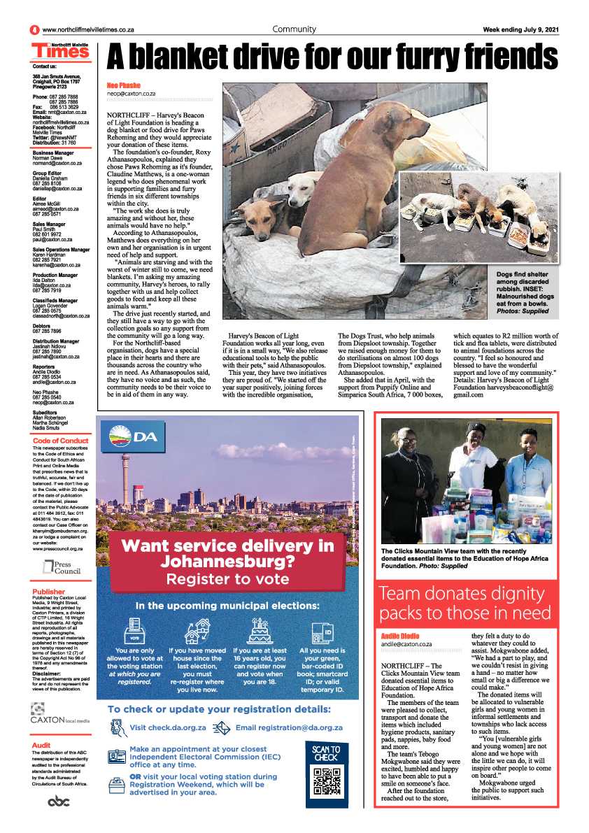 Northcliff Melville Times 09 July 2021 page 4