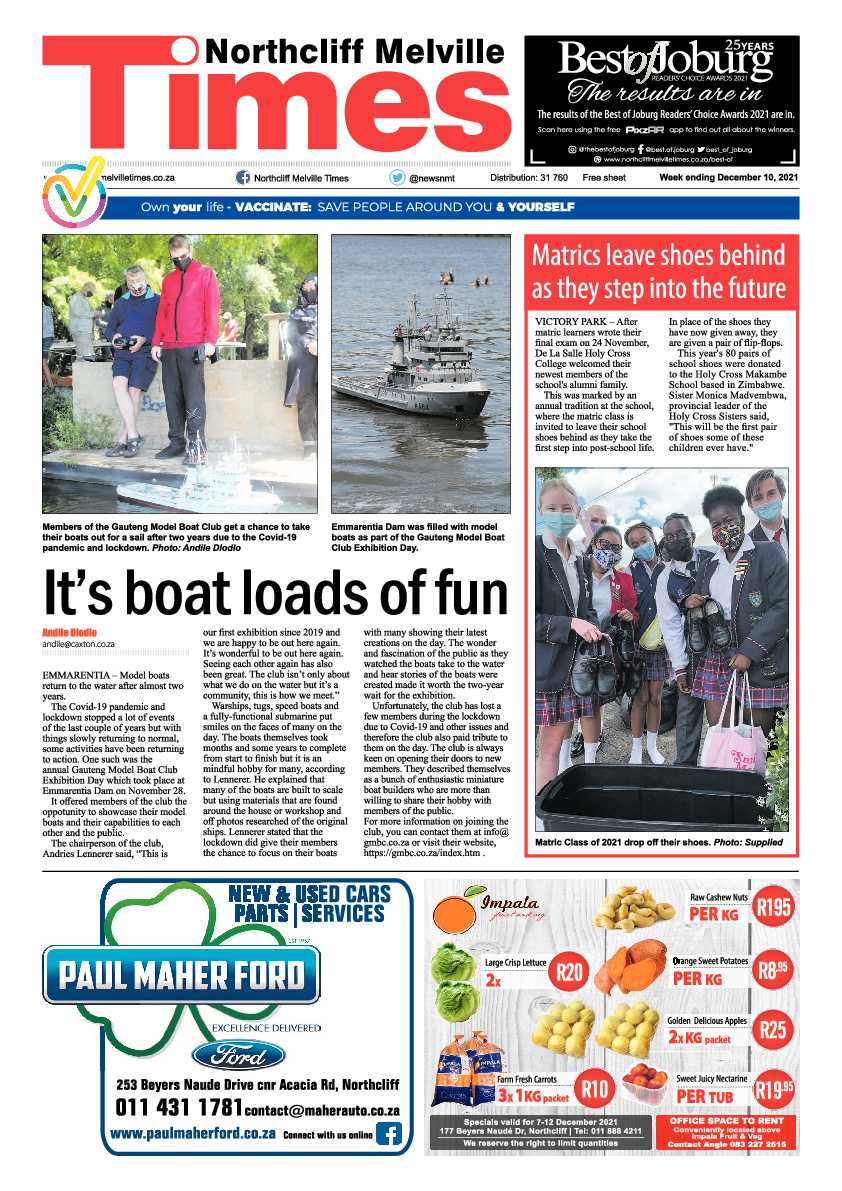 Northcliff Melville Times 10 December 2021 page 1