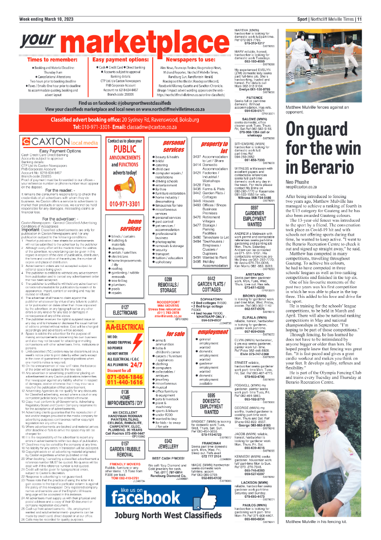Northcliff Melville Times 10 March 2023 page 11