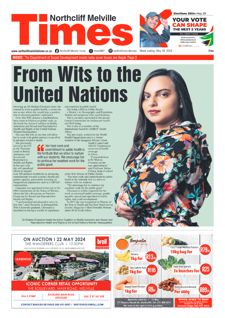 Northcliff Melville Times 10 May 2024 page 1