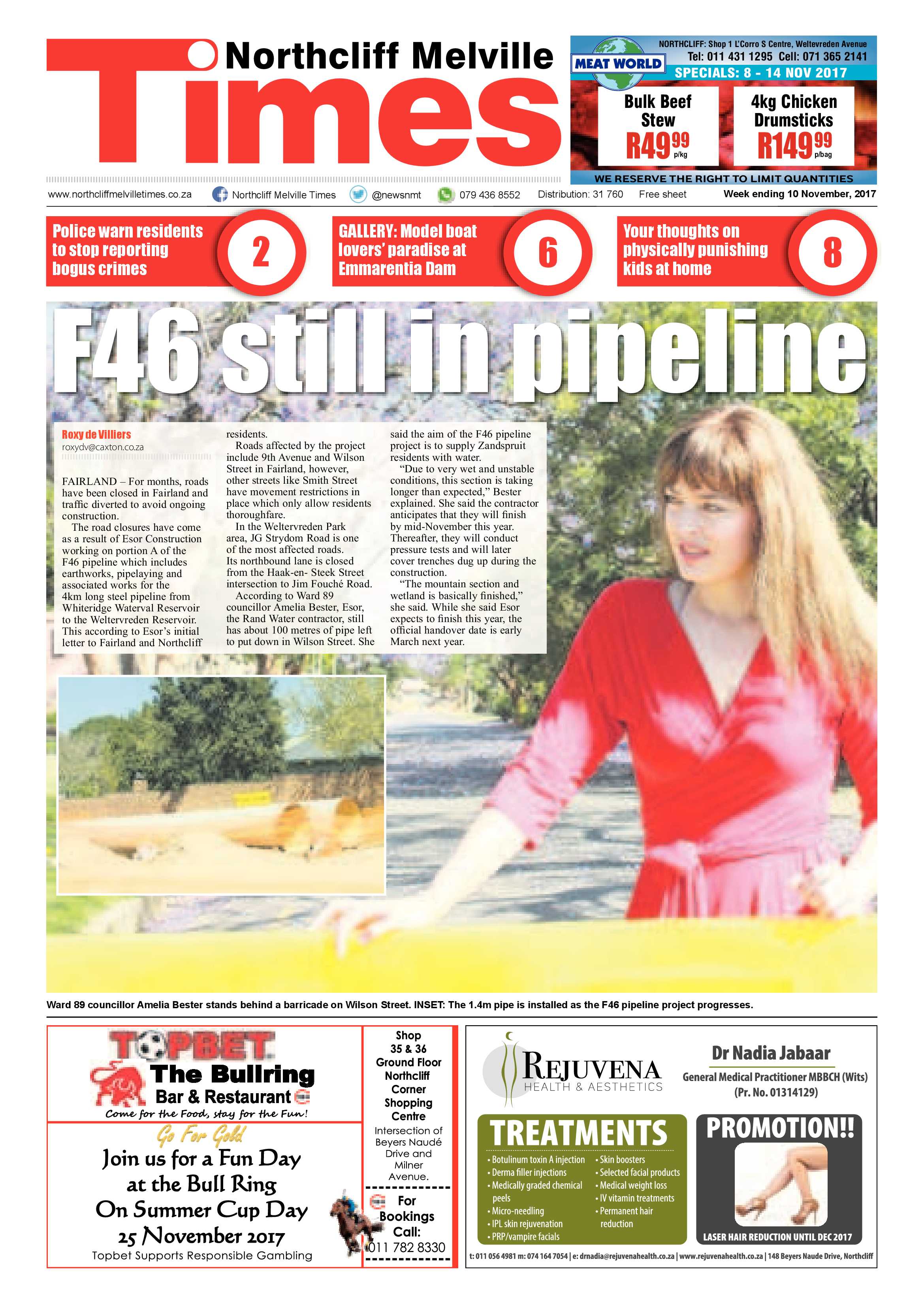 Northcliff Melville Times 10 November 2017 page 1