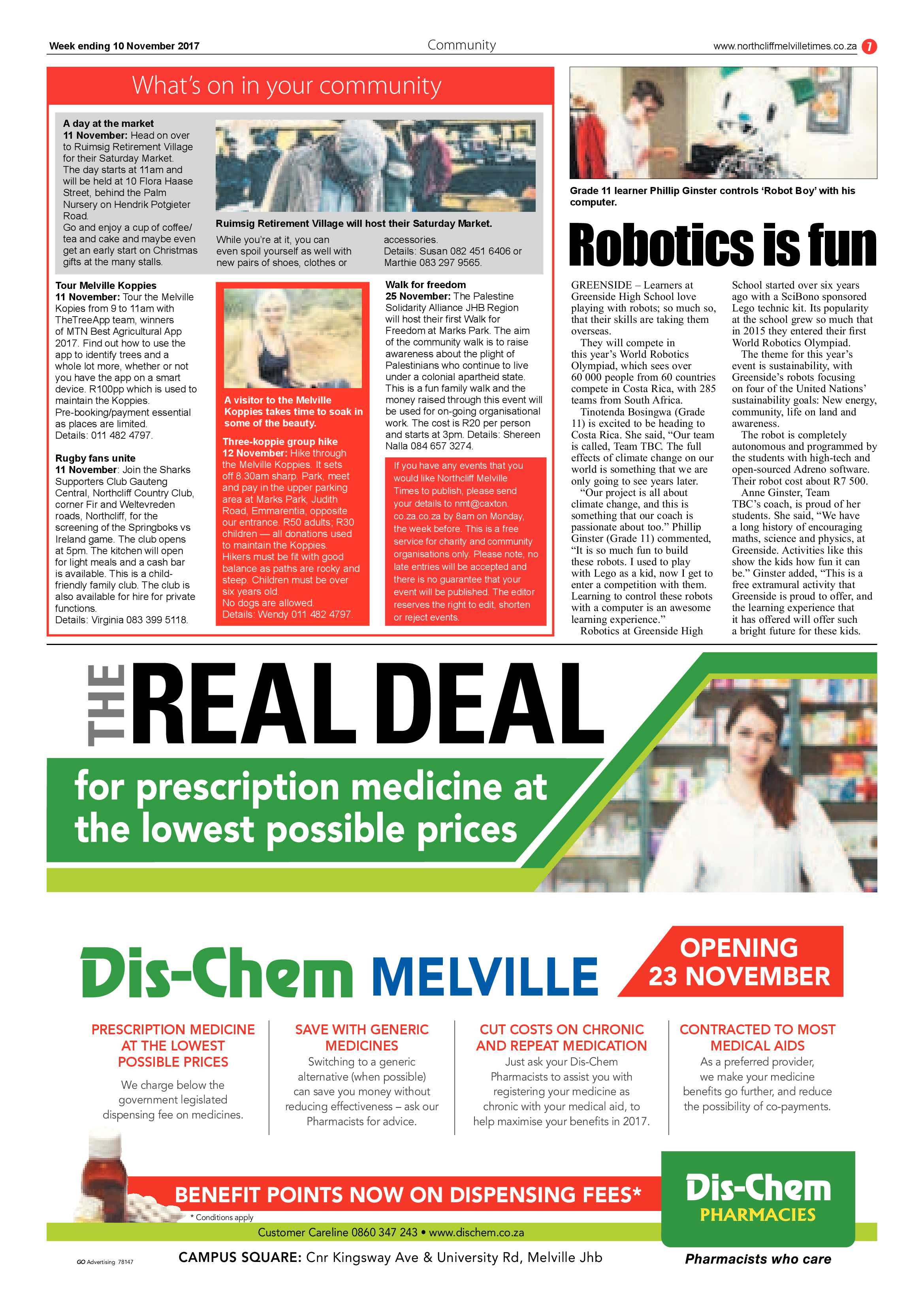 Northcliff Melville Times 10 November 2017 page 7