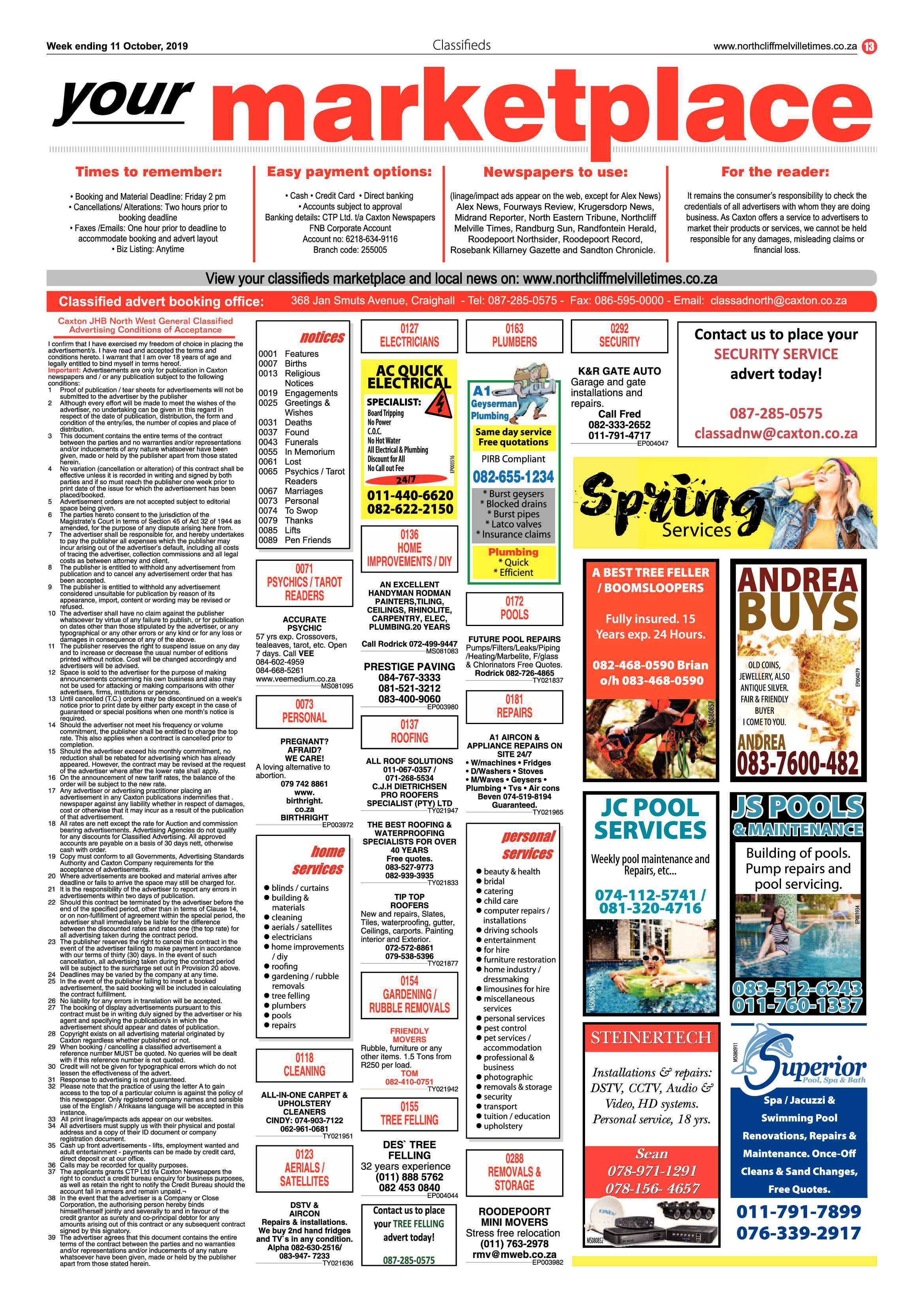 Northcliff Melville Times 11 October, 2019 page 13