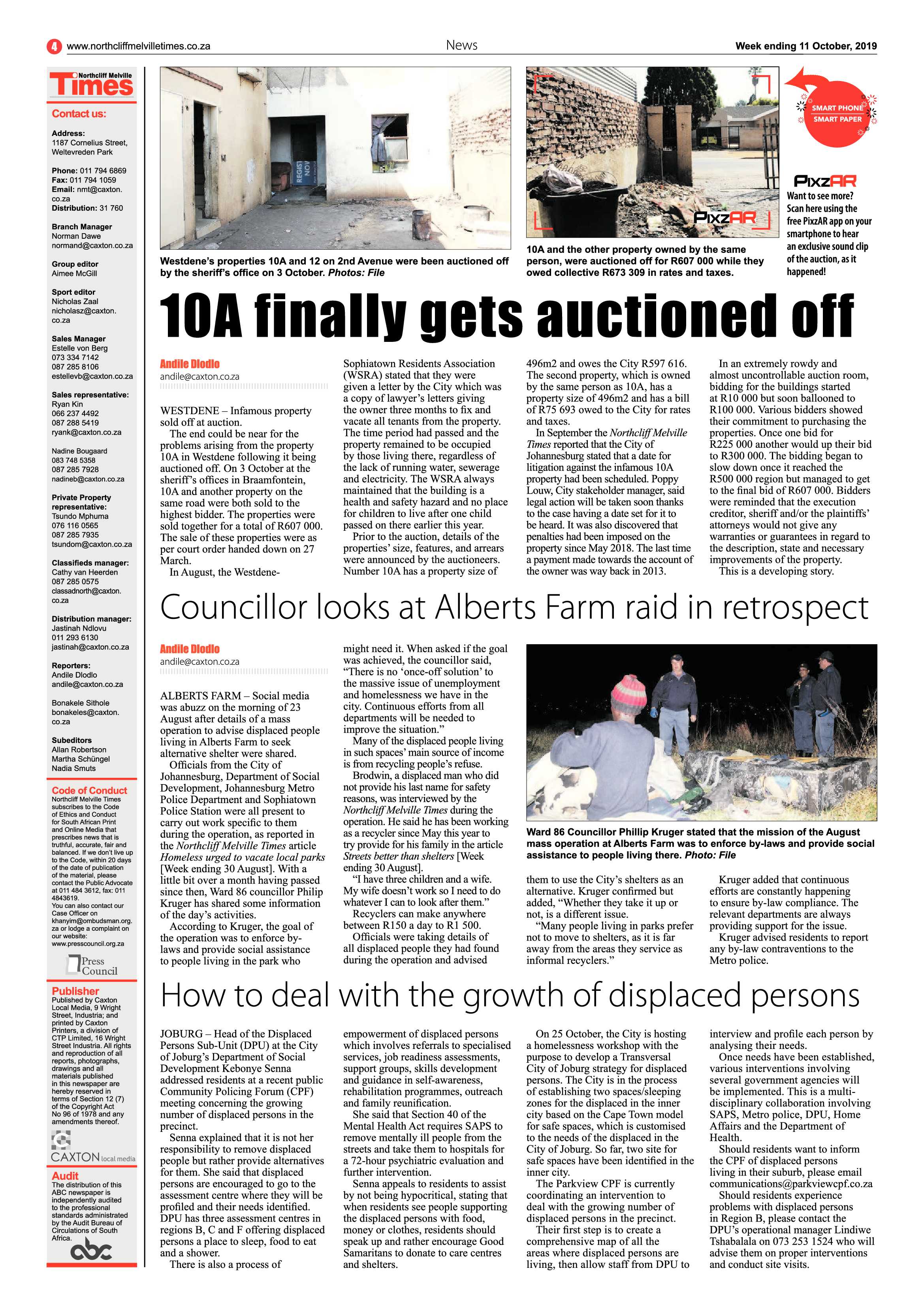 Northcliff Melville Times 11 October, 2019 page 4