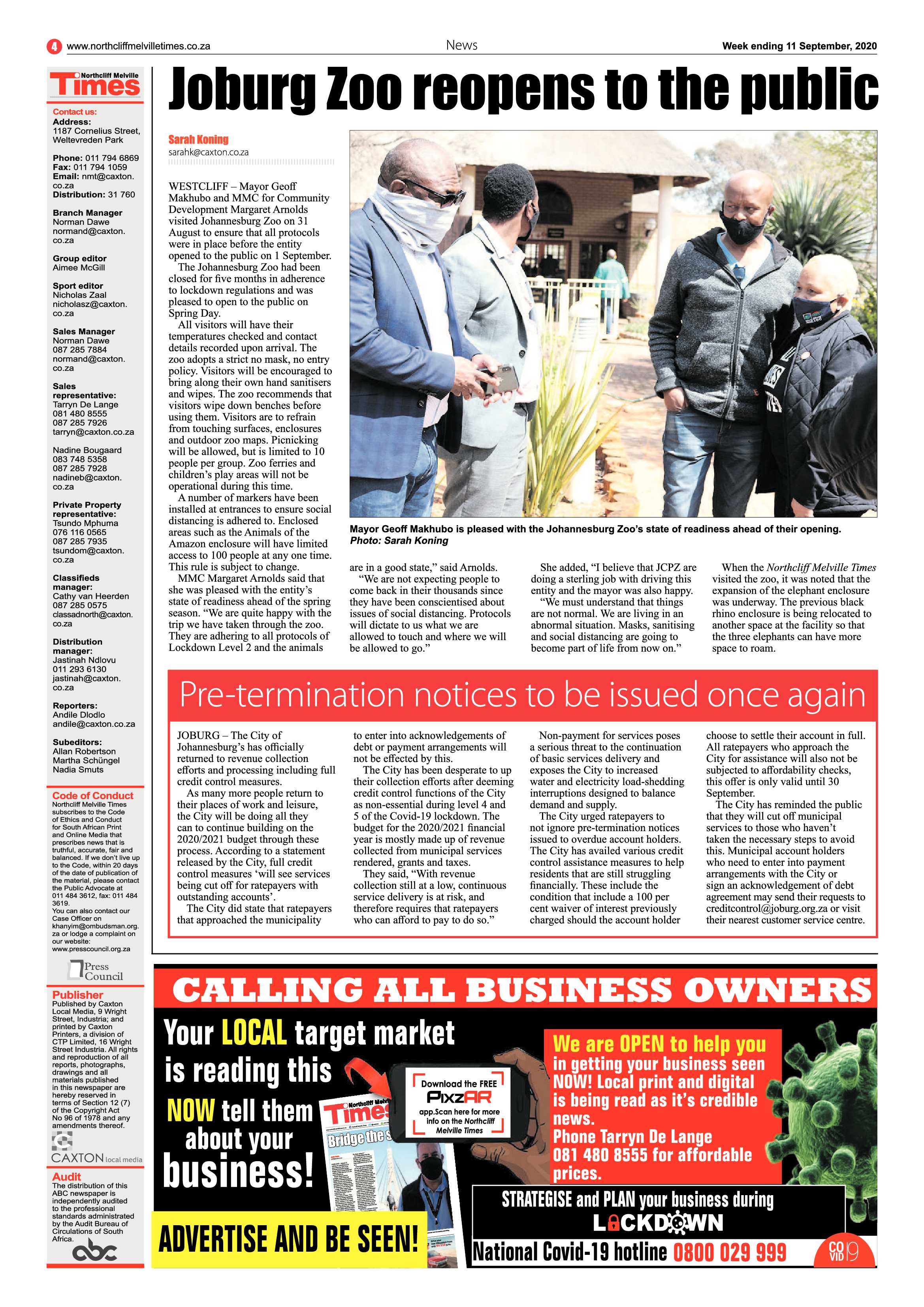 Northcliff Melville Times 08 September 2020 page 4