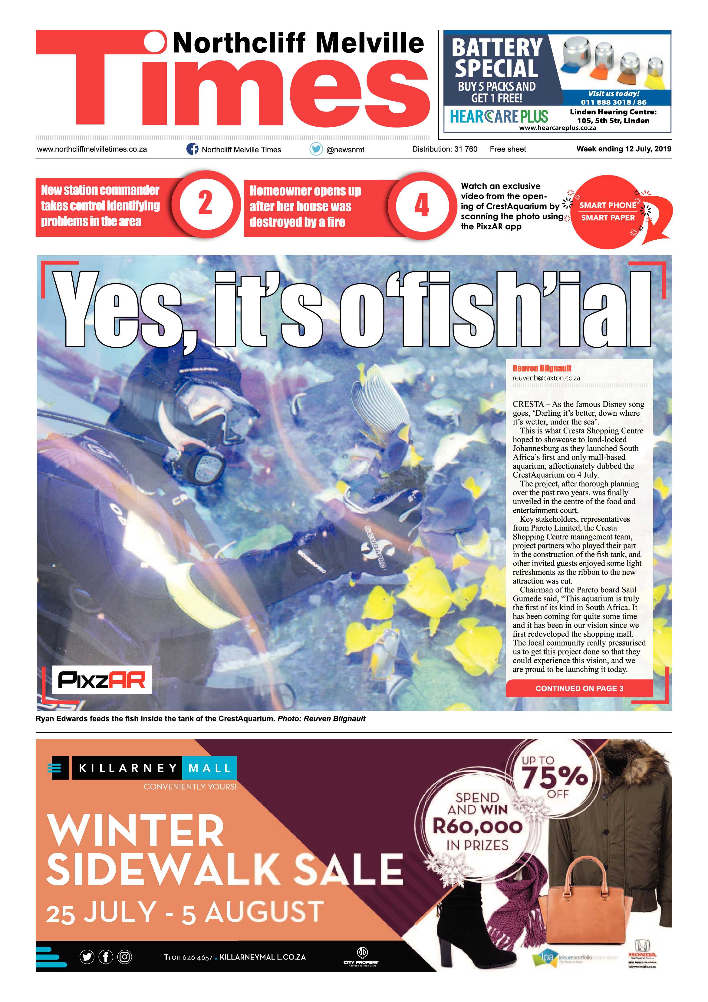 Northcliff Melville Times 12 July, 2019 page 1