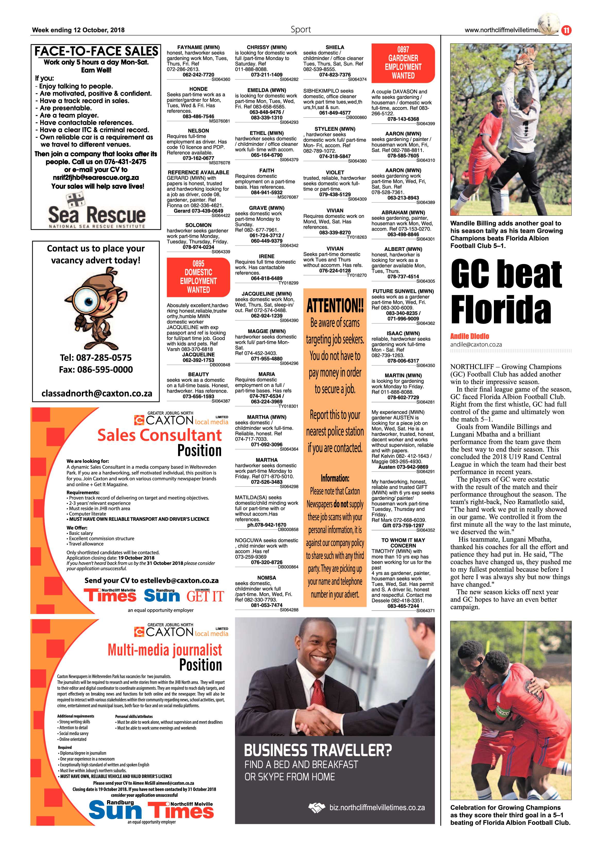 Northcliff Melville Times 12 October 2018 page 11