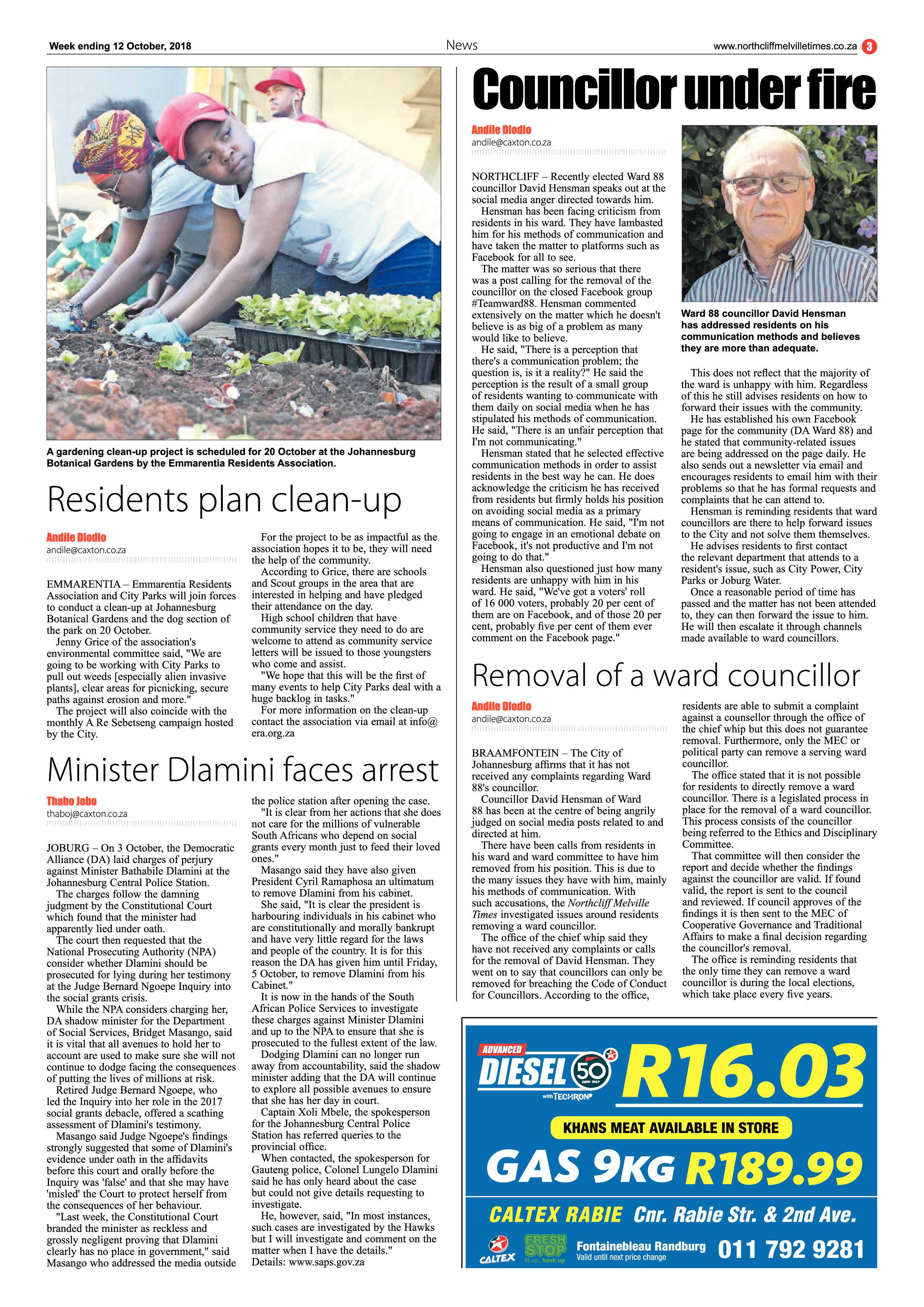 Northcliff Melville Times 12 October 2018 page 3