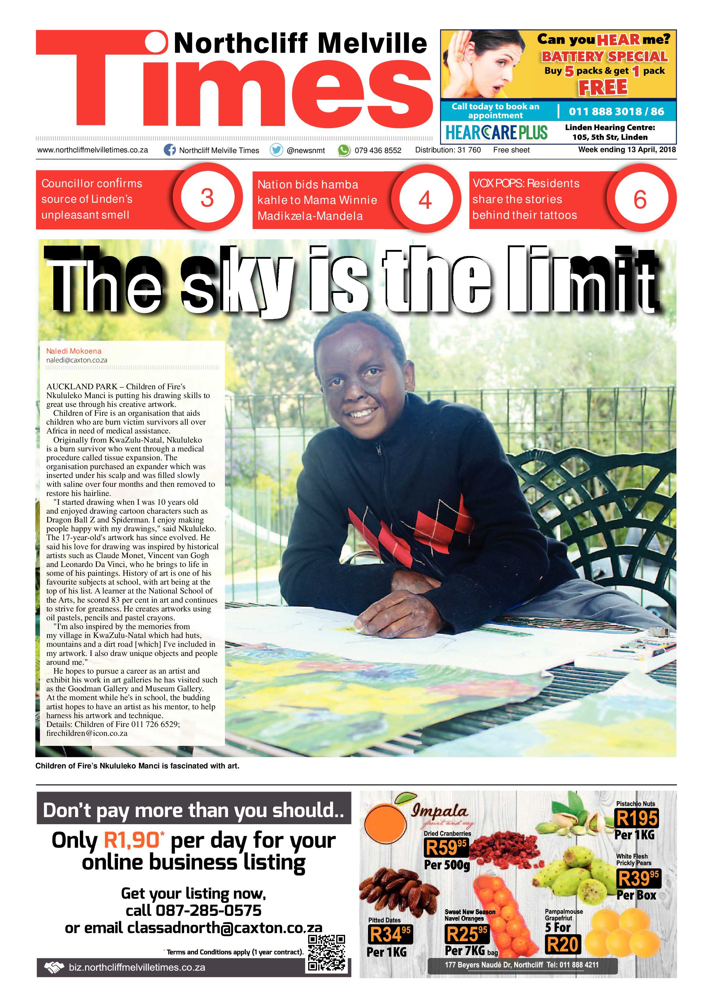 Northcliff Melville Times 13 April 2018 page 1