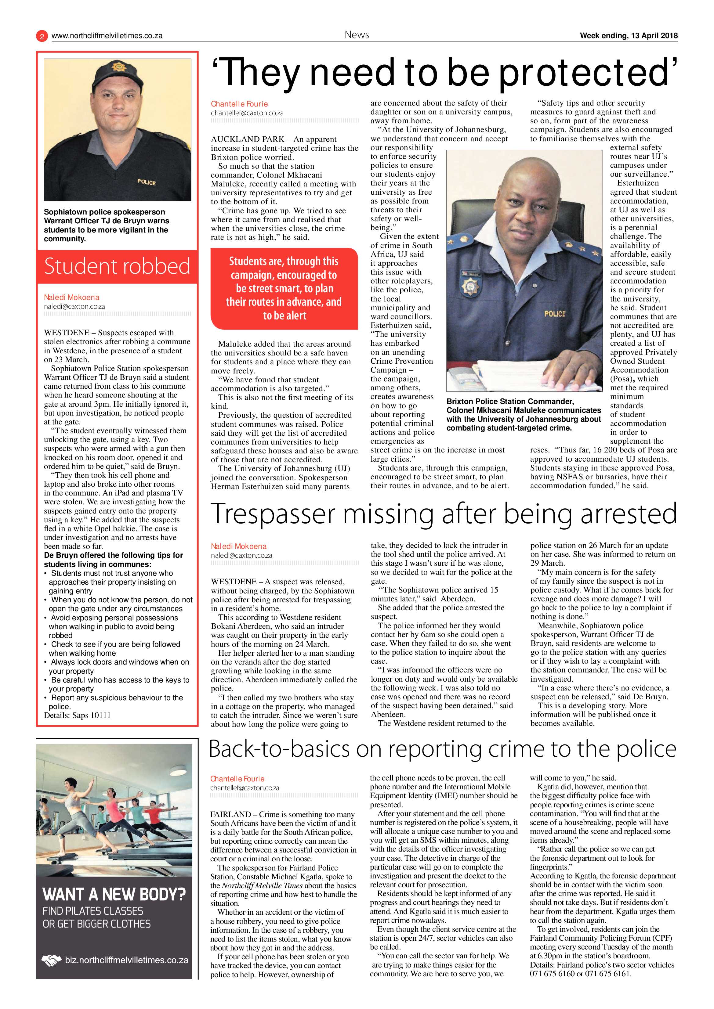 Northcliff Melville Times 13 April 2018 page 2
