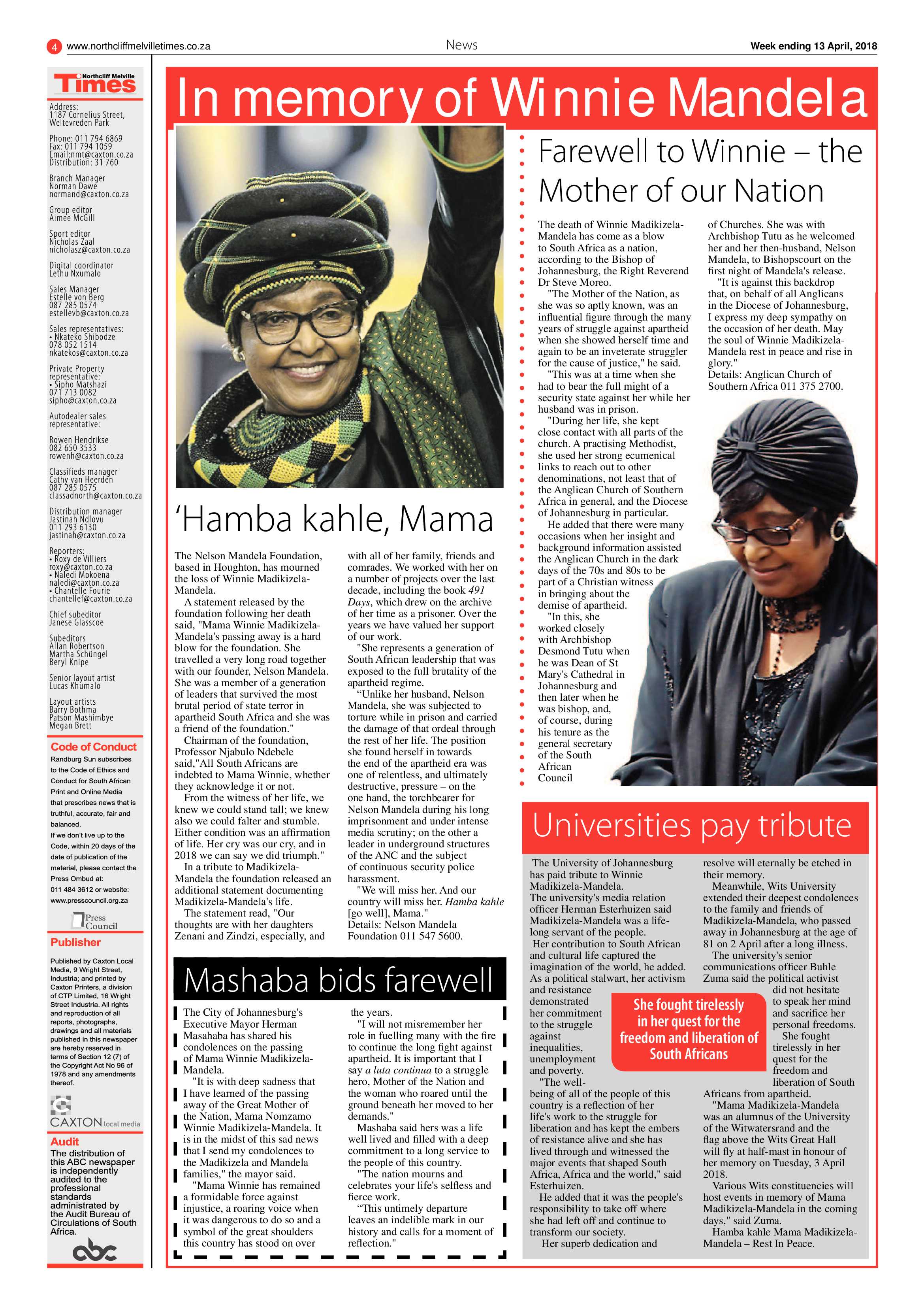 Northcliff Melville Times 13 April 2018 page 4