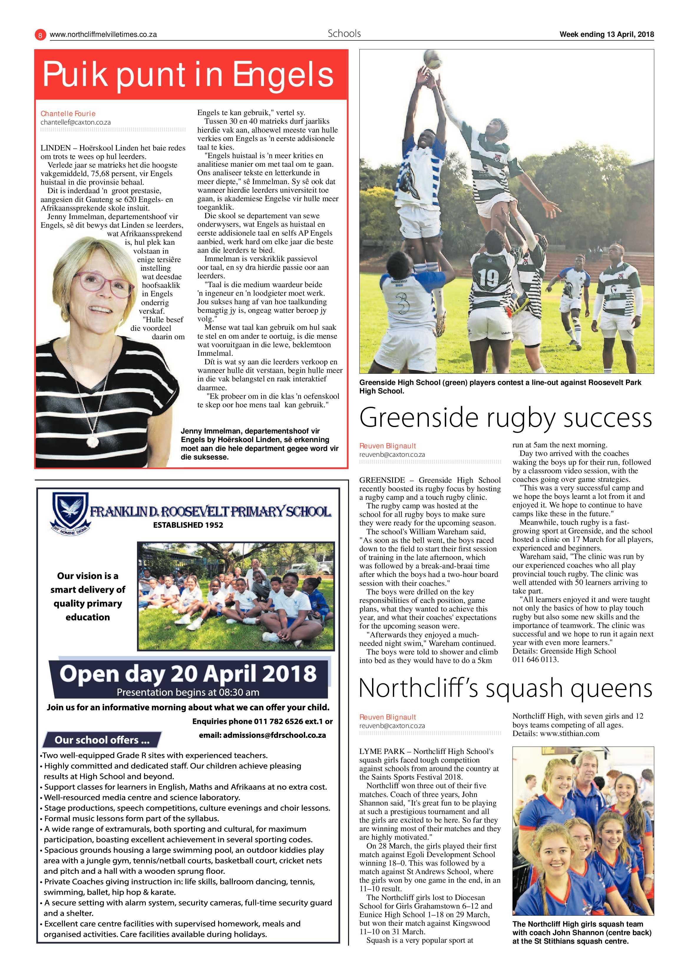 Northcliff Melville Times 13 April 2018 page 8