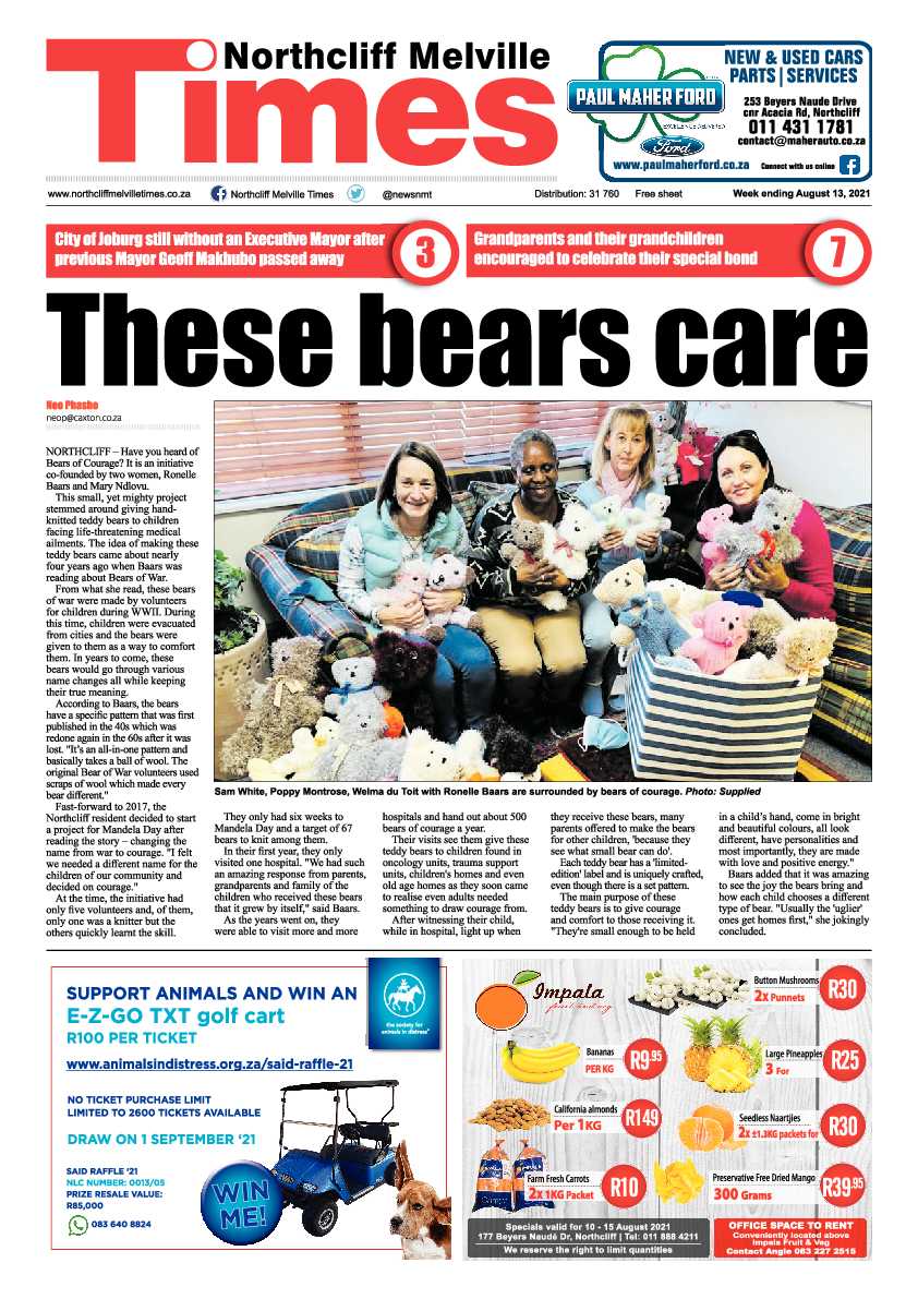 Northcliff Melville Times 13 August 2021 page 1