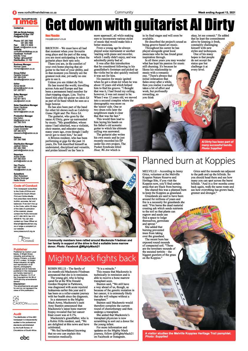 Northcliff Melville Times 13 August 2021 page 4
