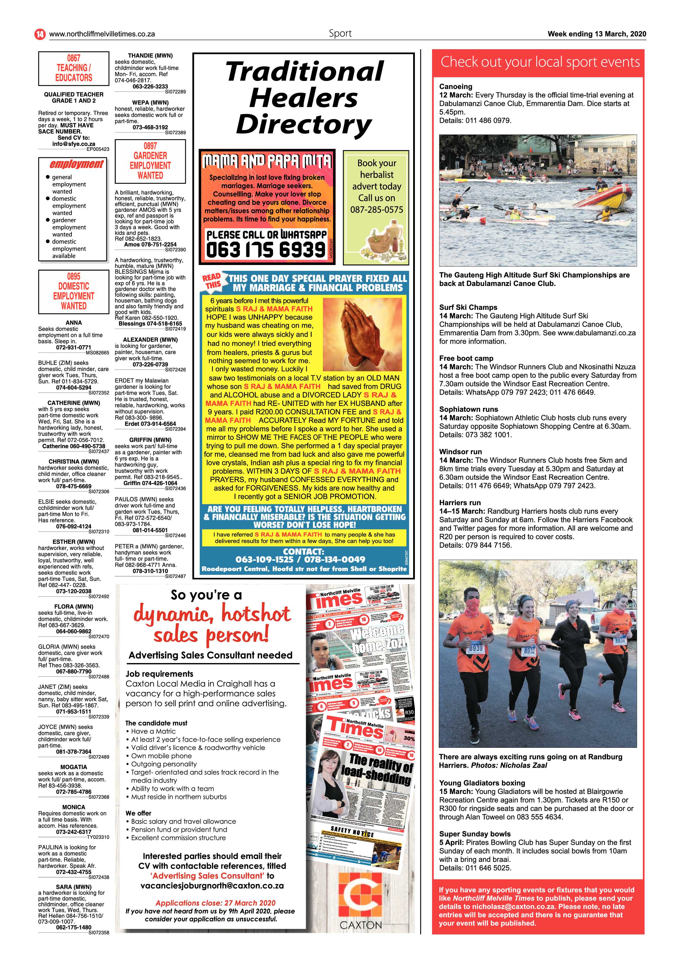 Northcliff Melville Times 13 March 2020 page 14
