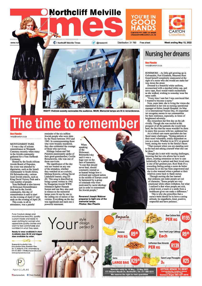Northcliff Melville Times 13 May 2022 page 1