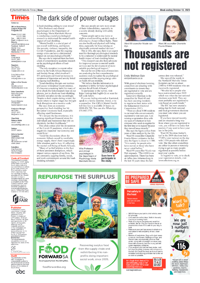Northcliff Melville Times 13 October 2023 page 2