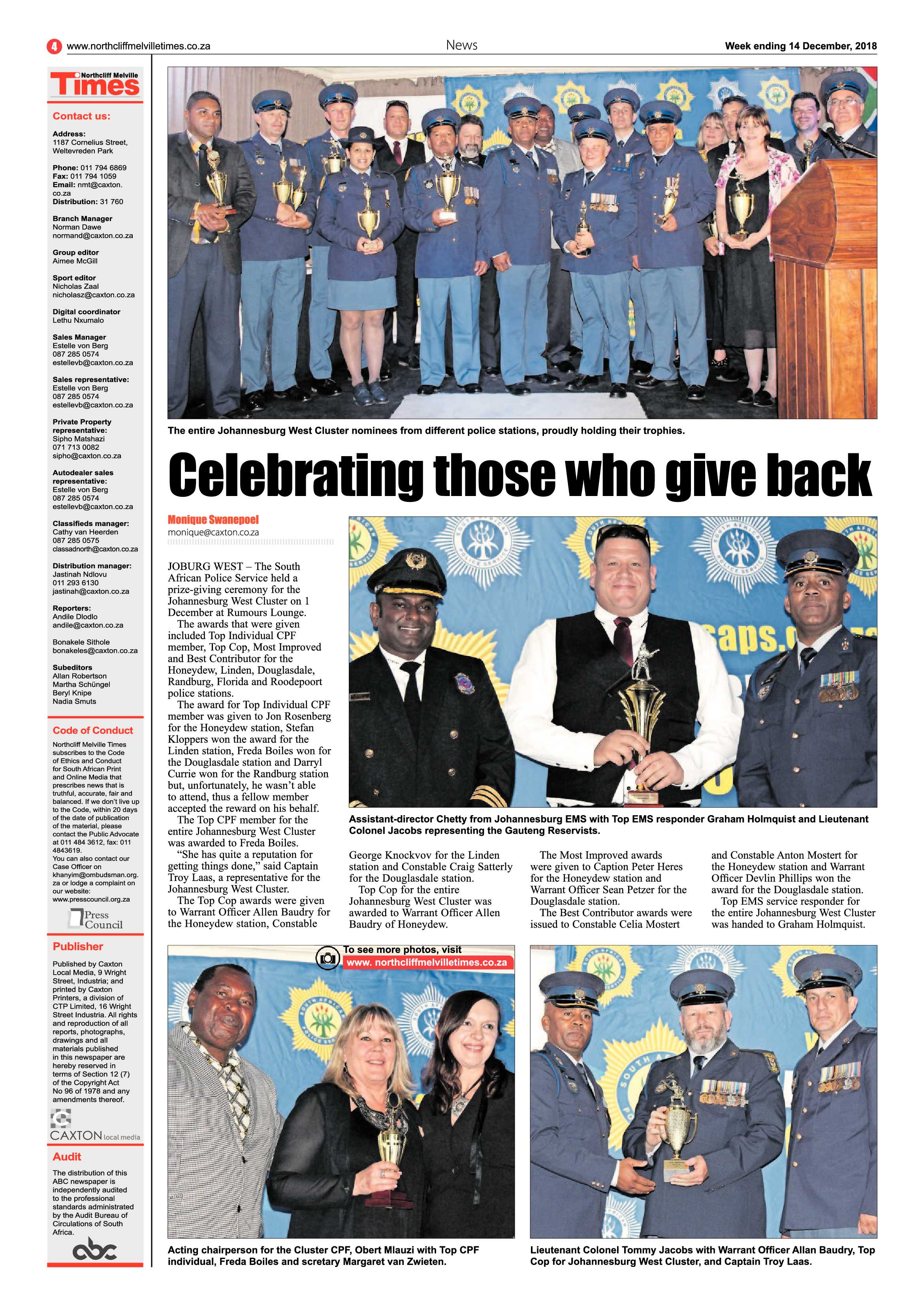 Northcliff Melville Times 14 December 2018 page 4