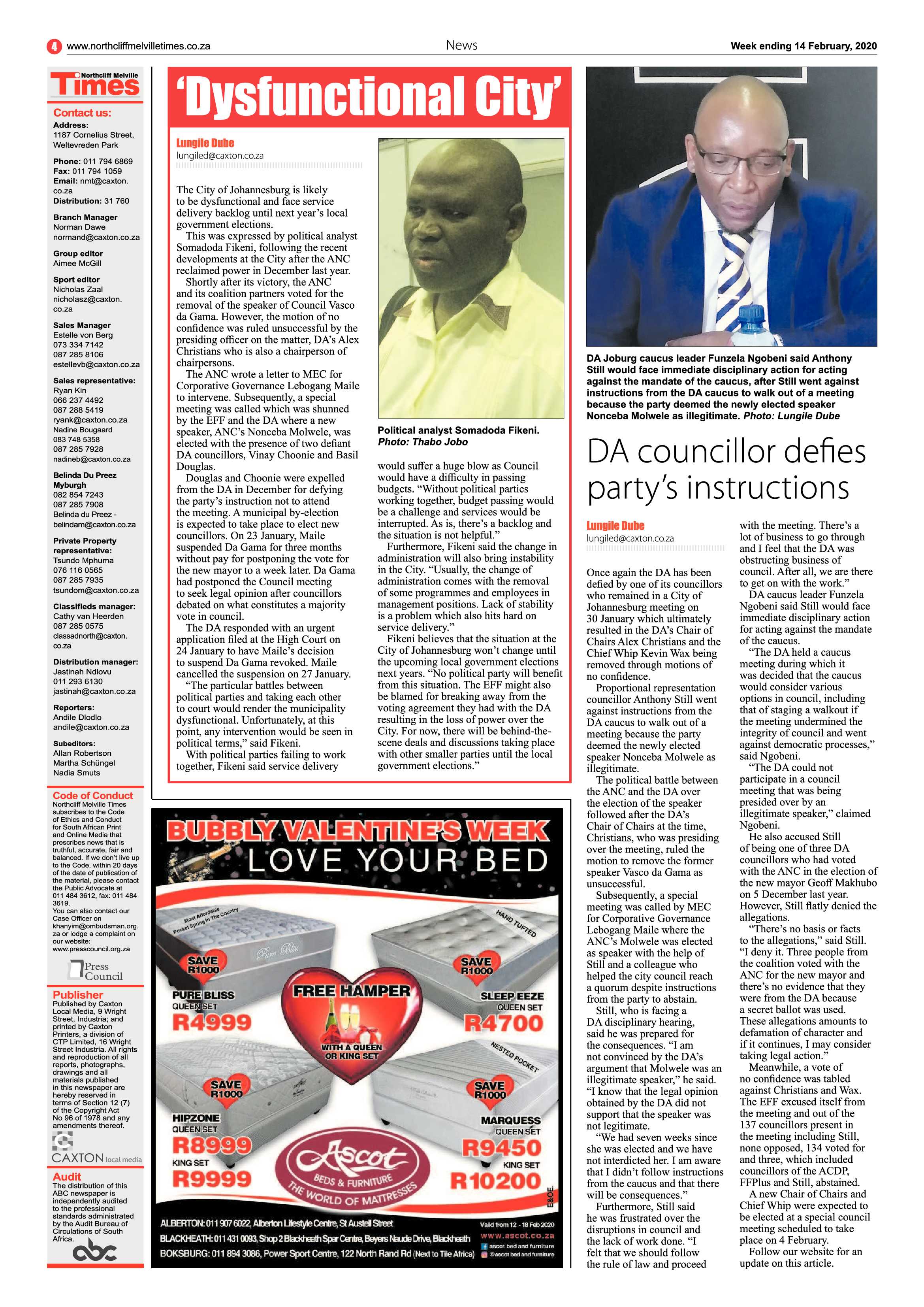 Northcliff Melville Times 14 February 2020 page 4