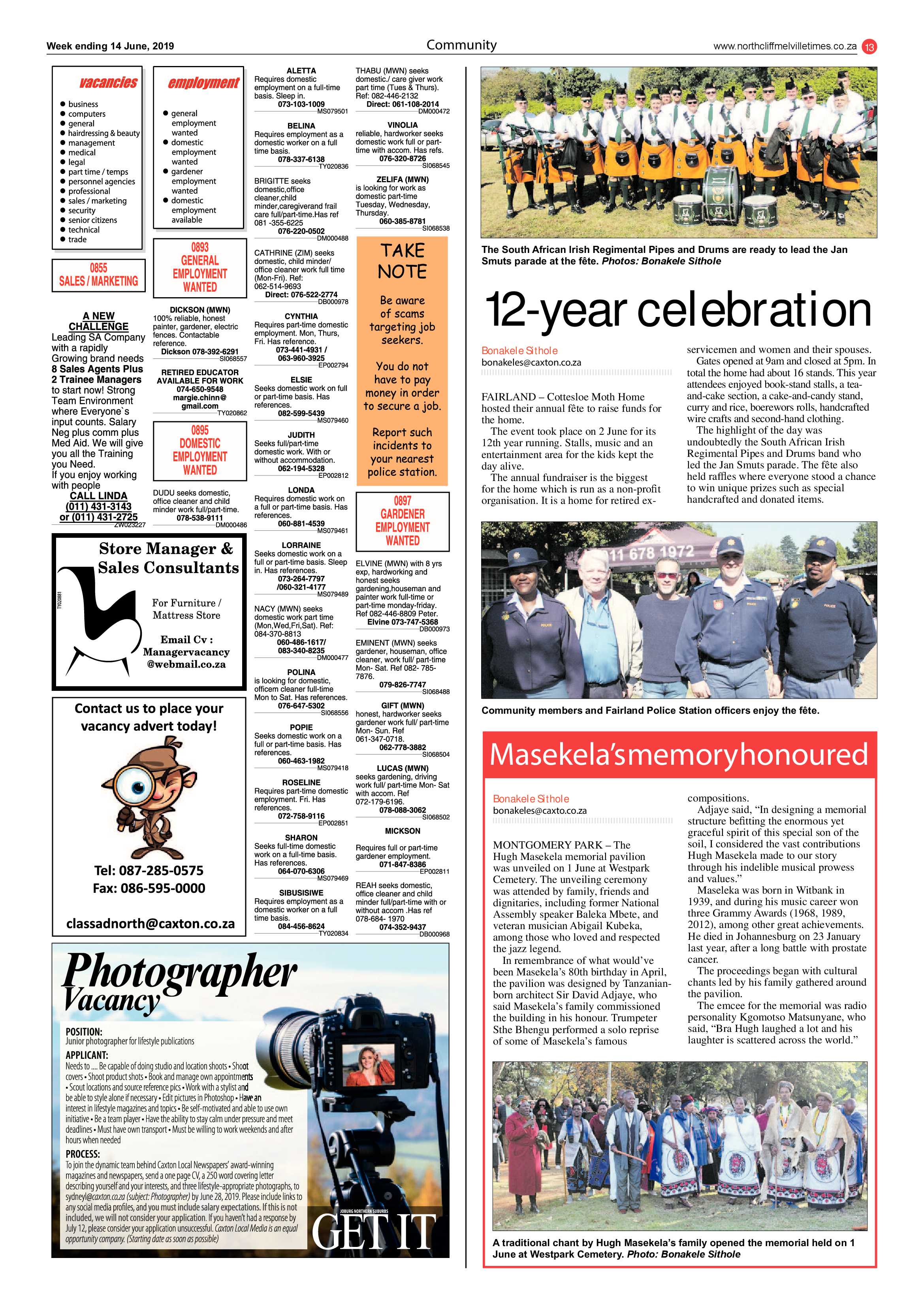 Northcliff Melville Times 14 June, 2019 page 13