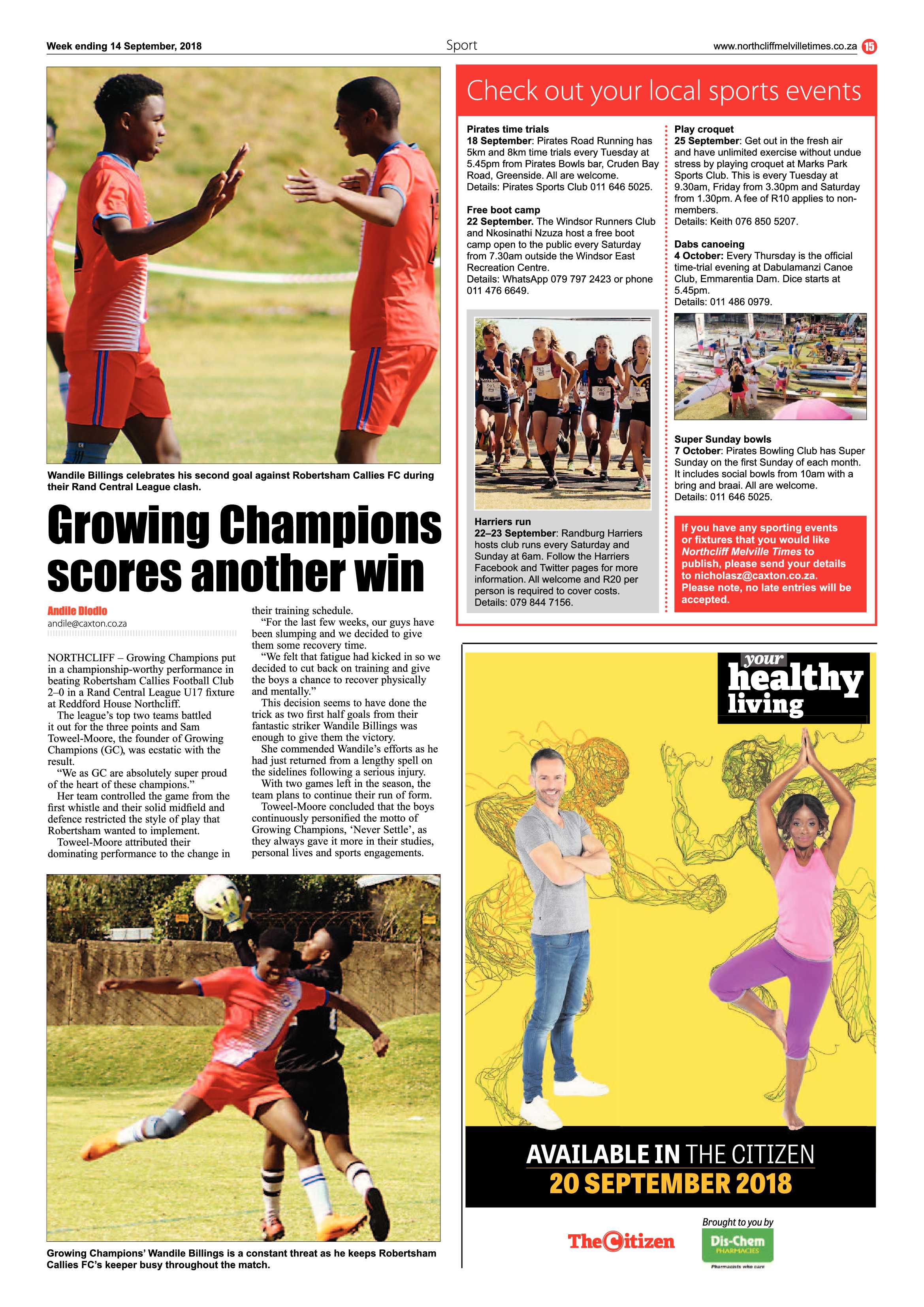 Northcliff Melville Times 14 September 2018 page 15