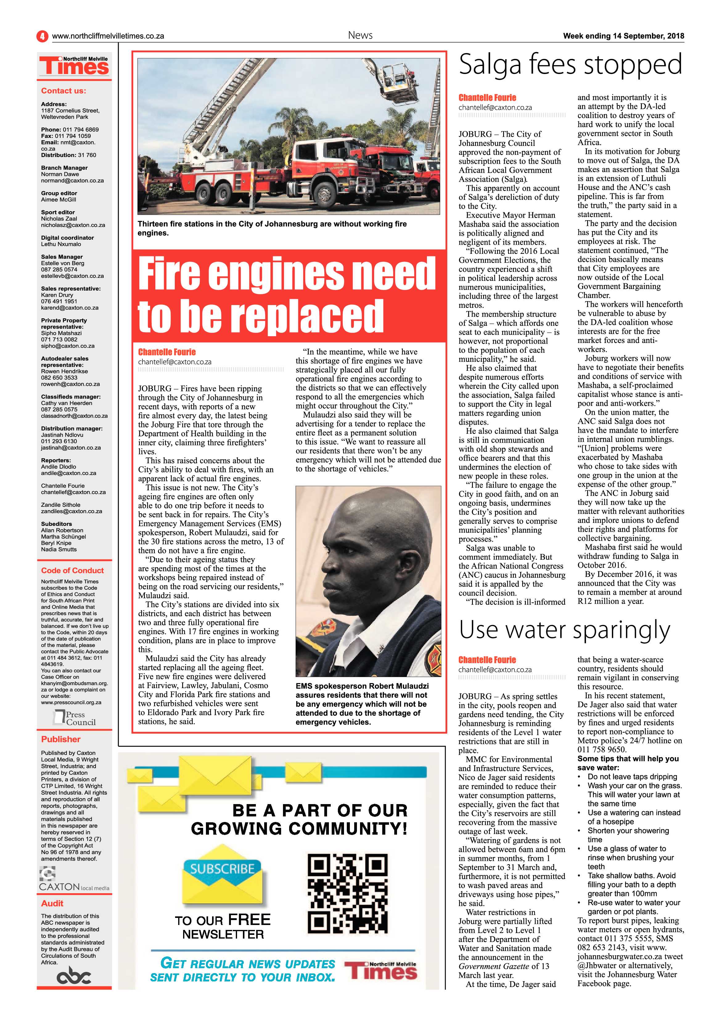 Northcliff Melville Times 14 September 2018 page 4