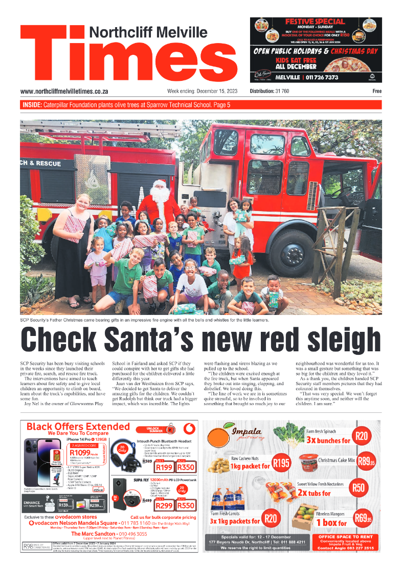 Northcliff Melville Times 15 December 2023 page 1