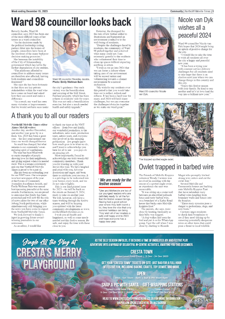 Northcliff Melville Times 15 December 2023 page 3